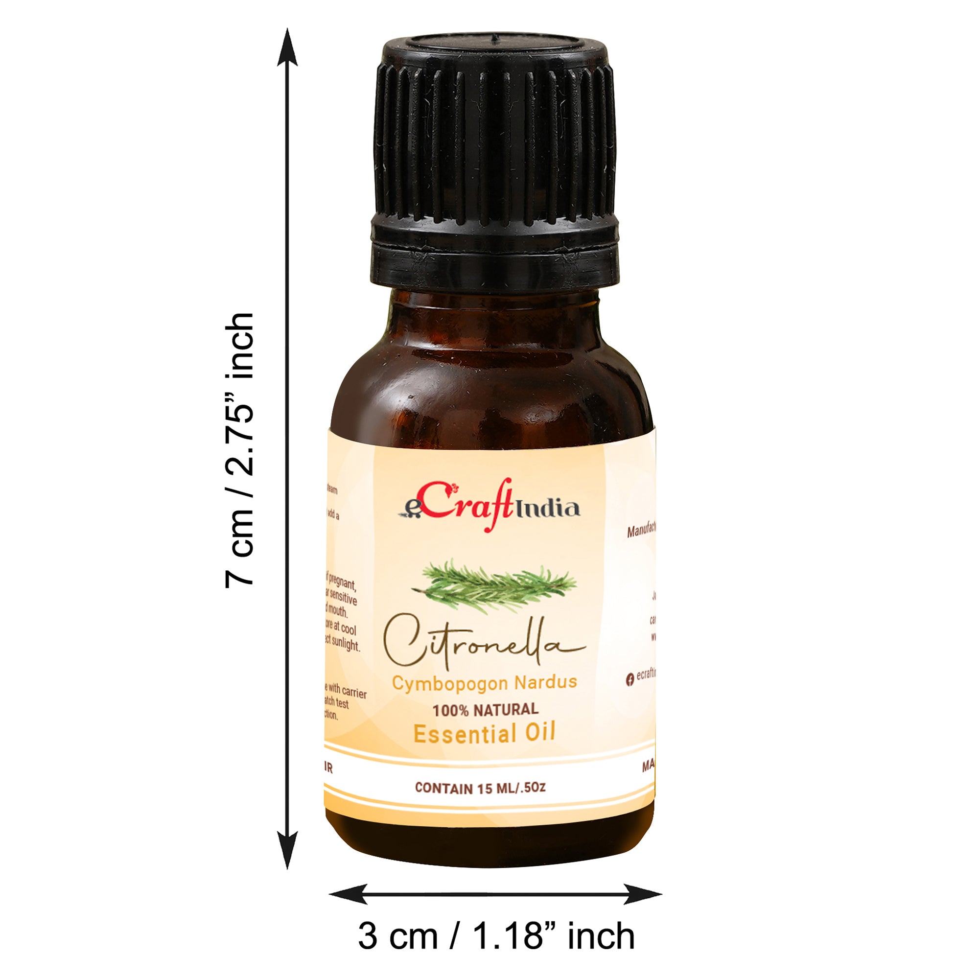 Citronella 100% 15ML Natural Essential Oil for Skin & Hair 3