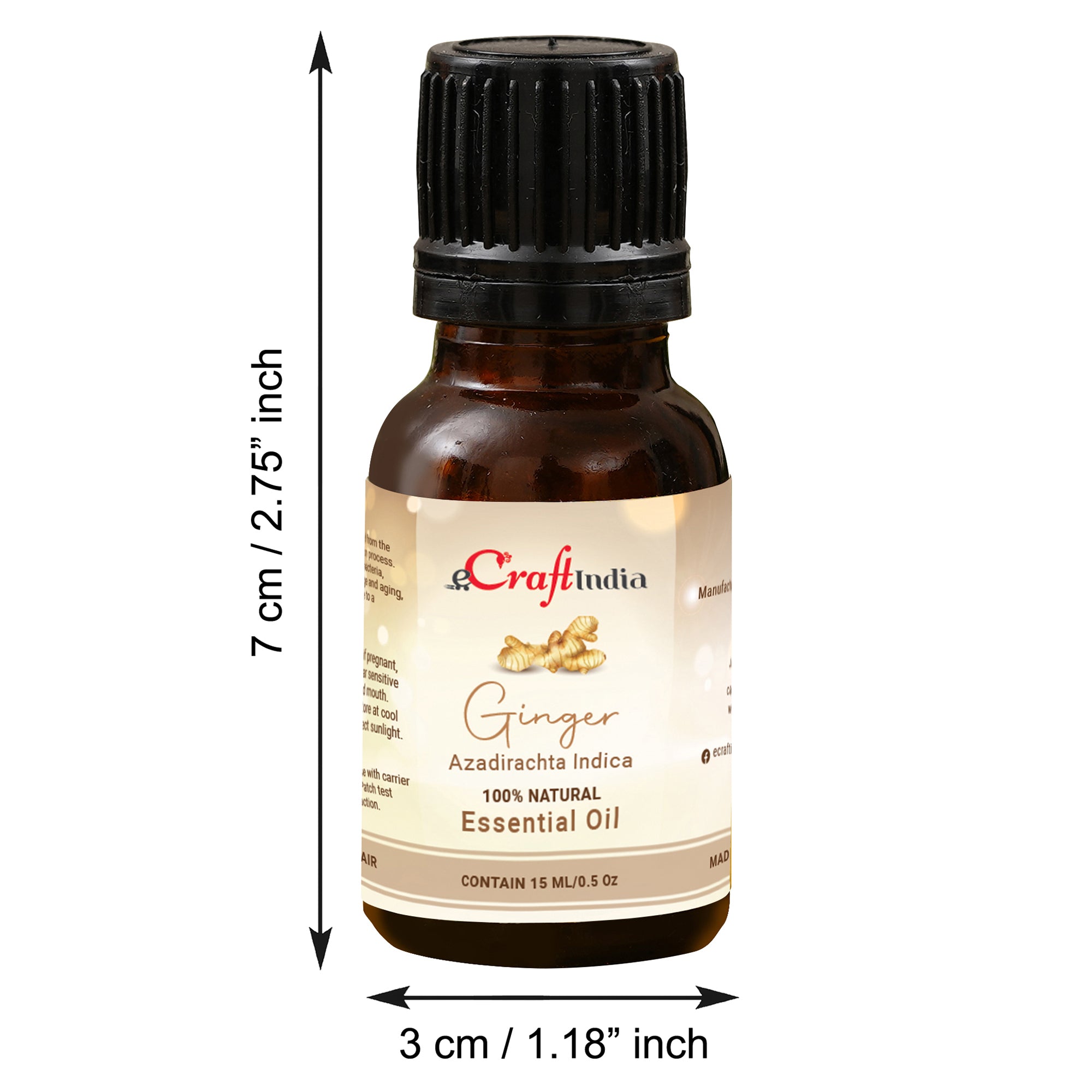 Ginger 100% 15ML Natural Essential Oil for Skin & Hair 3