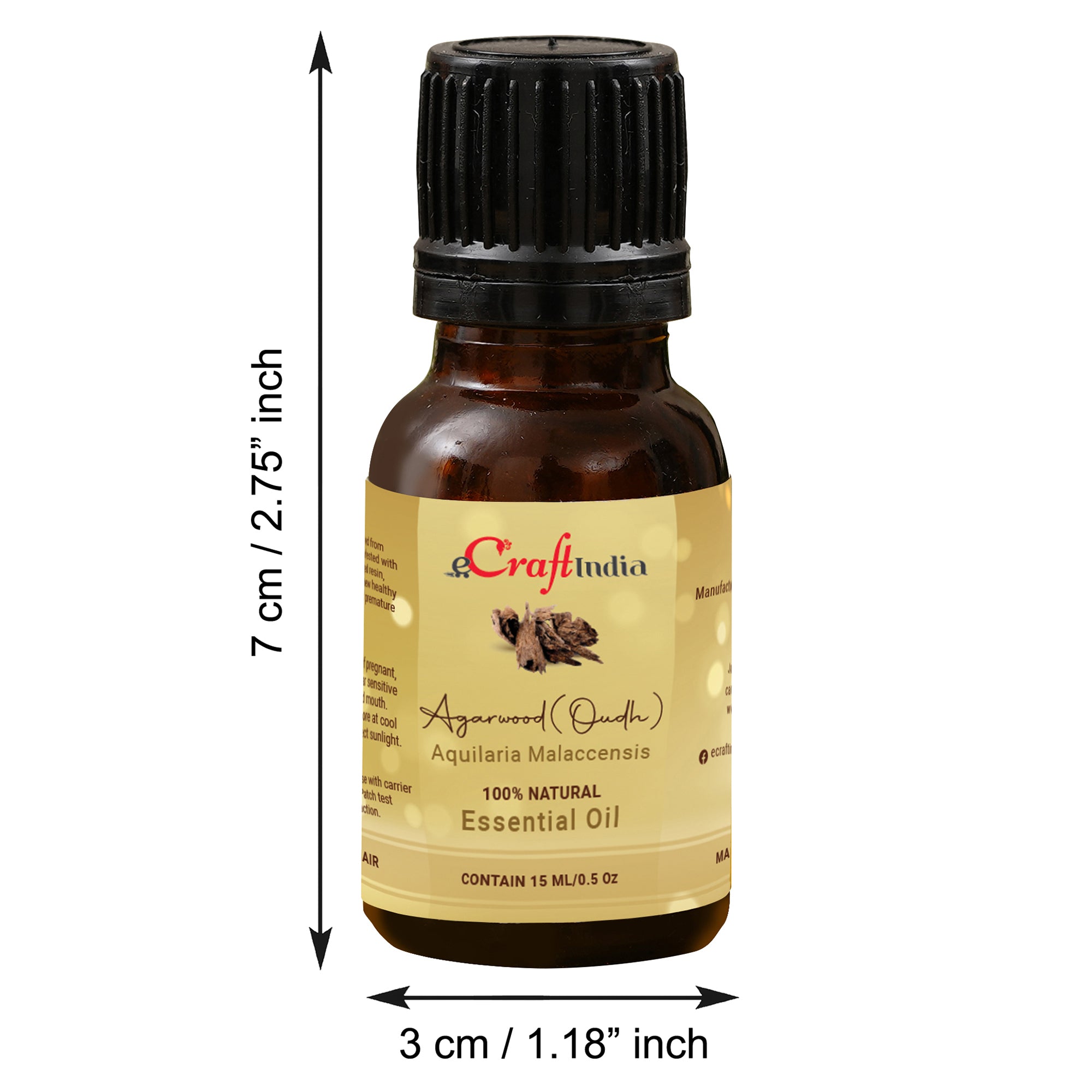 Oudh 100% 15ML Natural Essential Oil for Skin & Hair 3