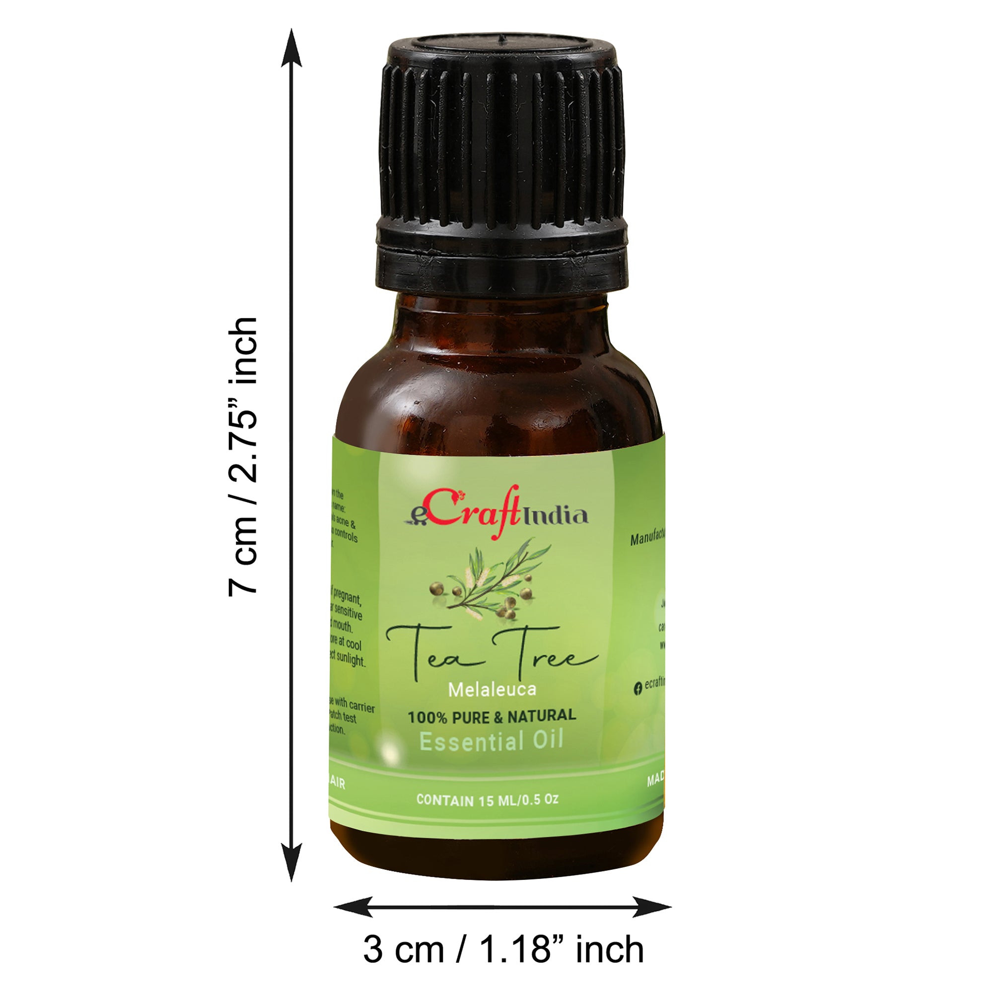 Tea Tree 100% 15ML Natural Essential Oil for Skin & Hair 3