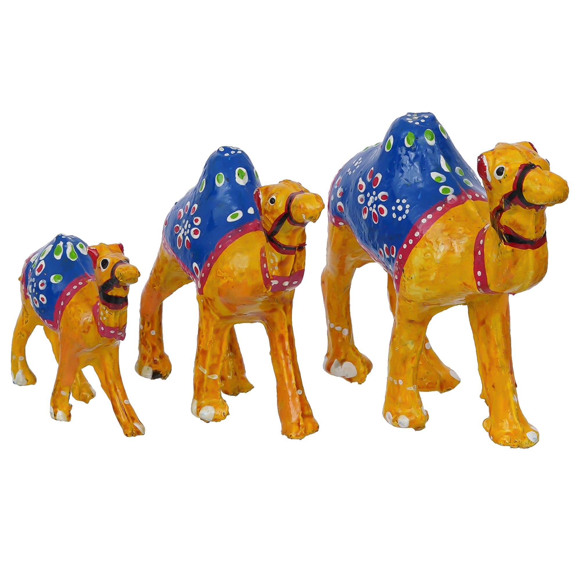 Set of 3 Designer Camel Showpiece Animal Figurines- Multicolor 1