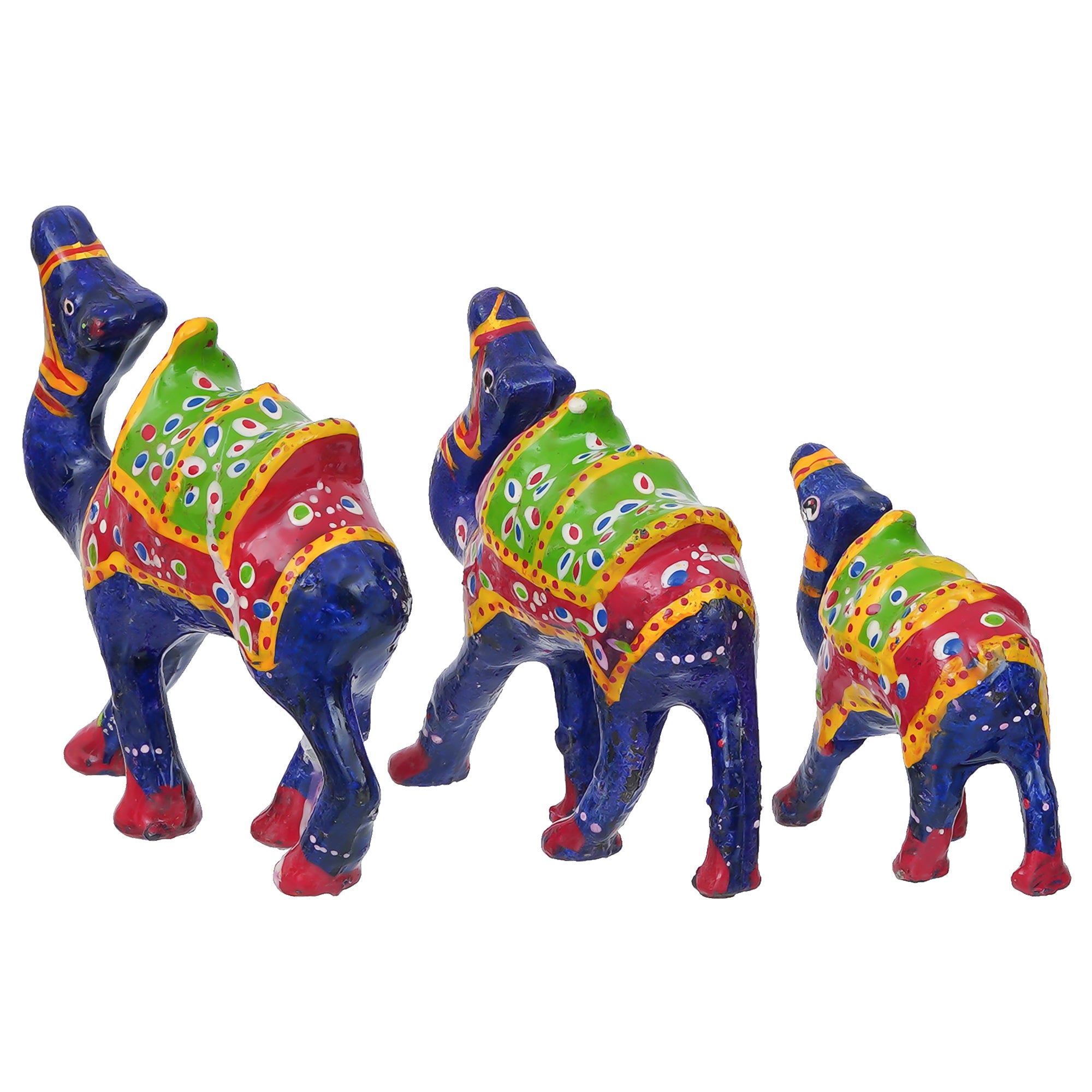 Set of 3 Designer Camel Showpiece Animal Figurines- Multicolor 4
