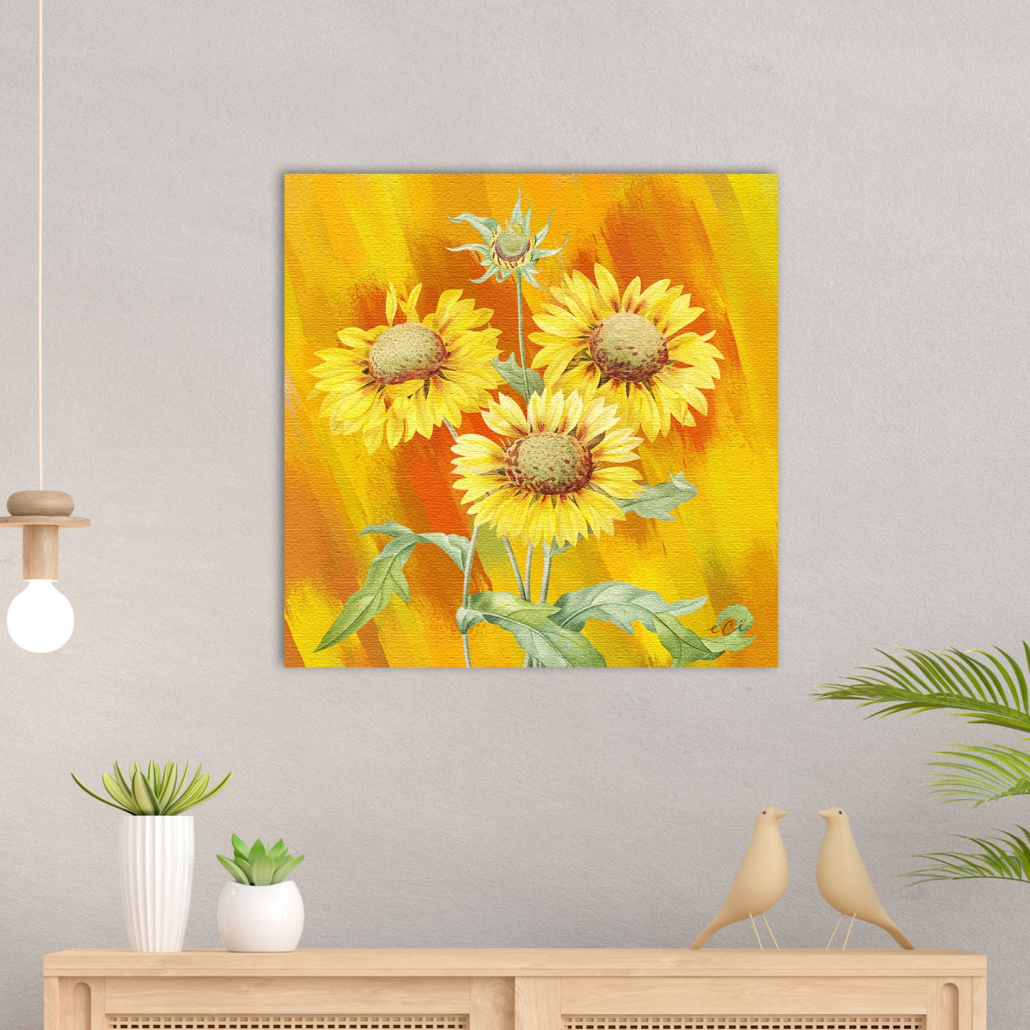 Beautiful Sunflower Original Design Canvas Printed Wall Painting 1