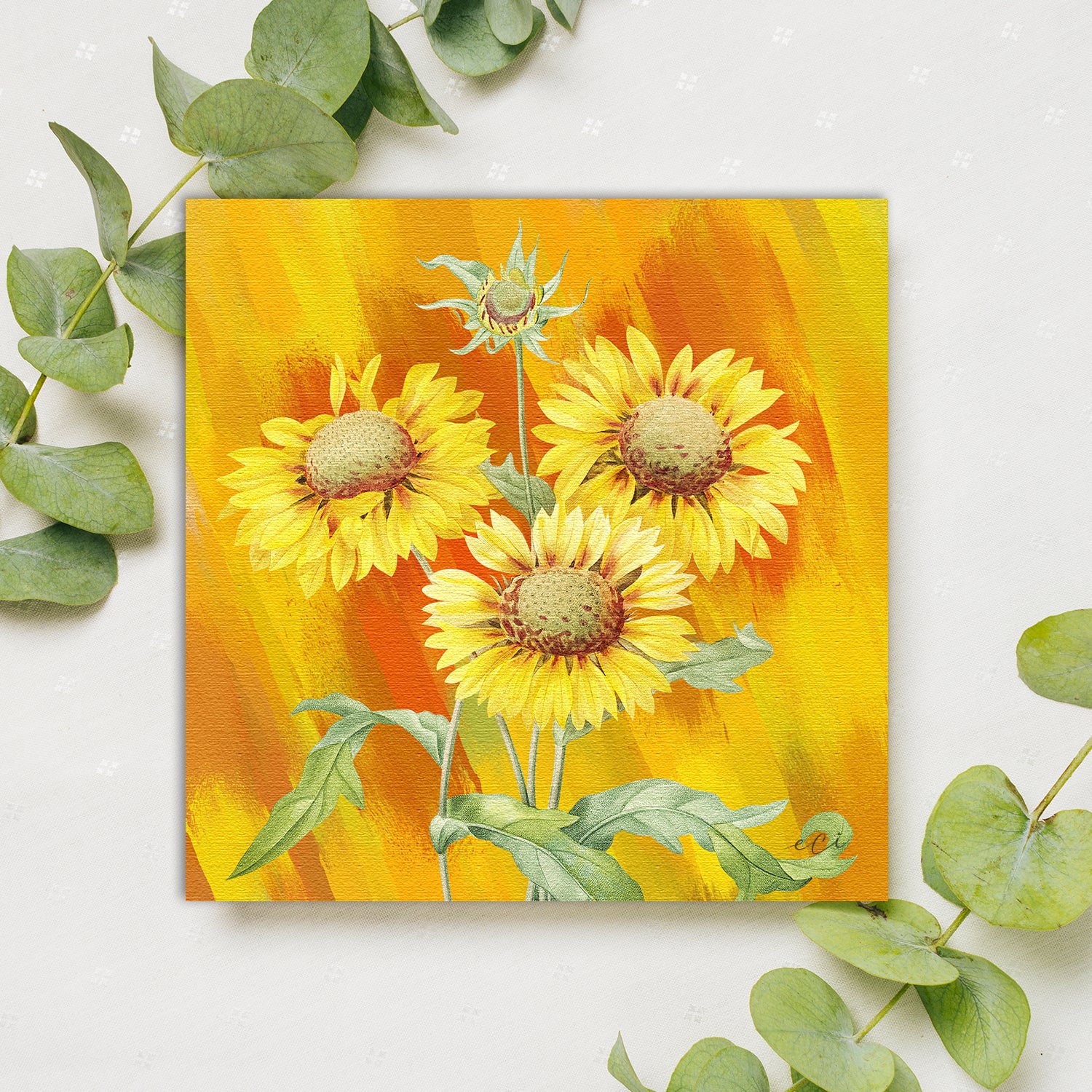 Beautiful Sunflower Original Design Canvas Printed Wall Painting 2