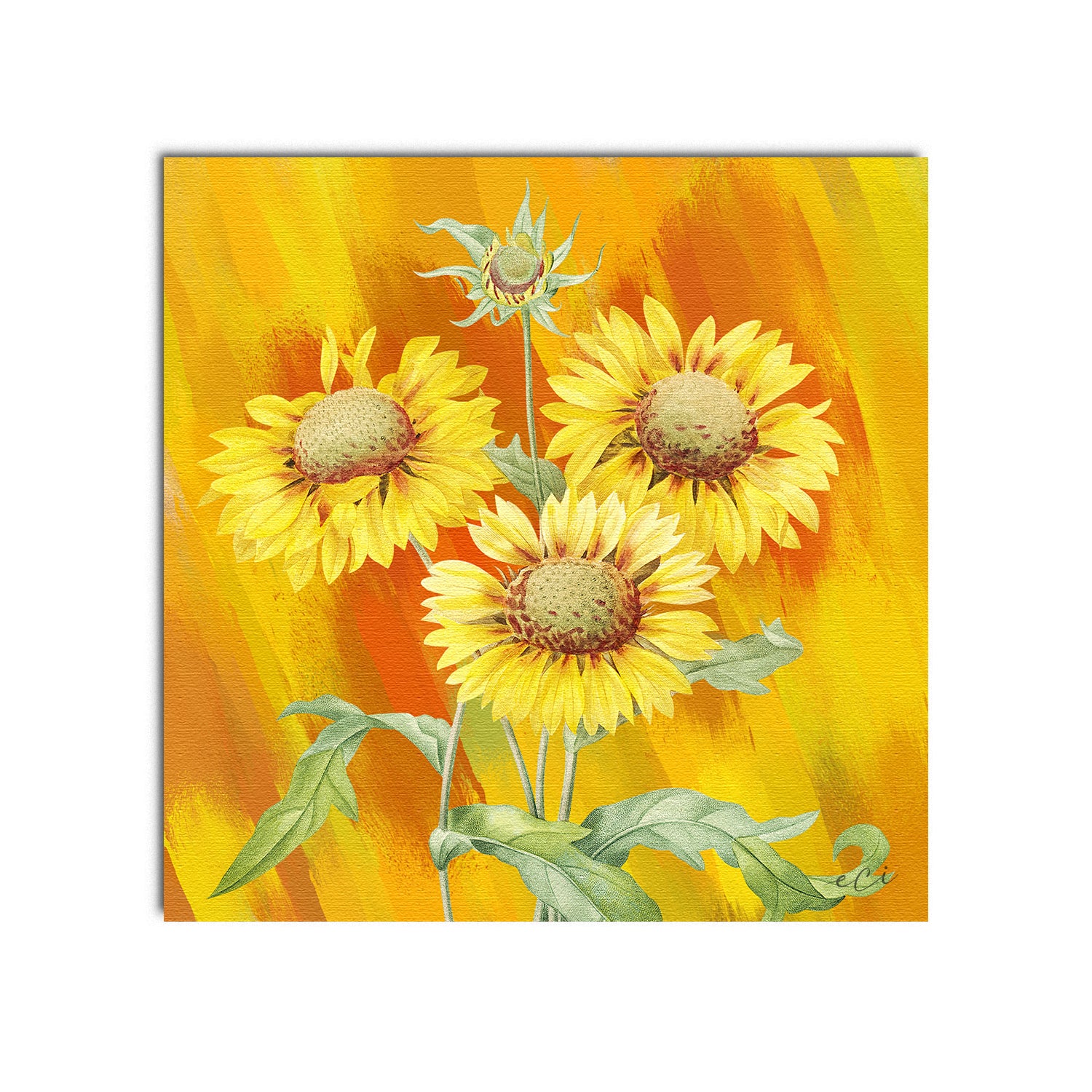 Beautiful Sunflower Original Design Canvas Printed Wall Painting