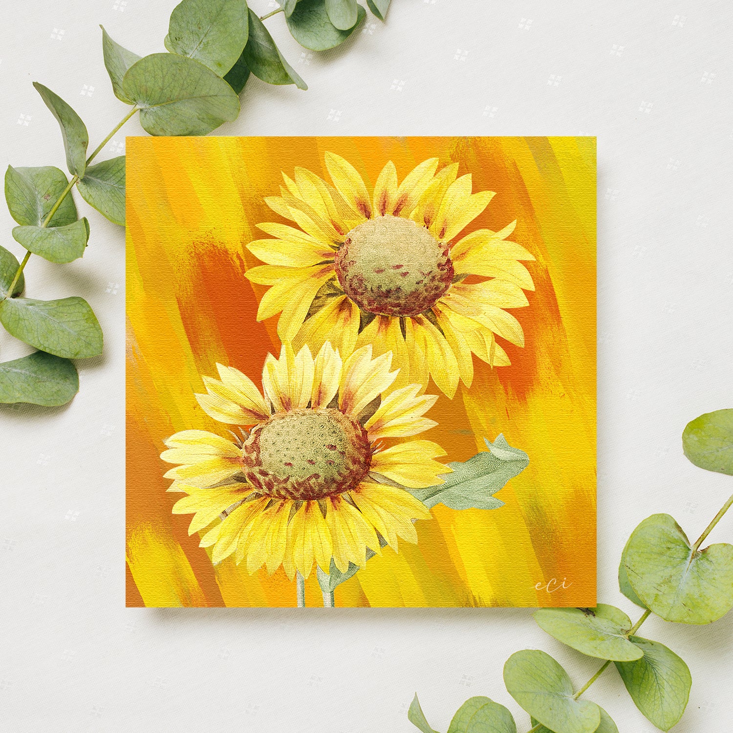 Beautiful Sunflower Scenery Original Design Canvas Printed Wall Painting 2