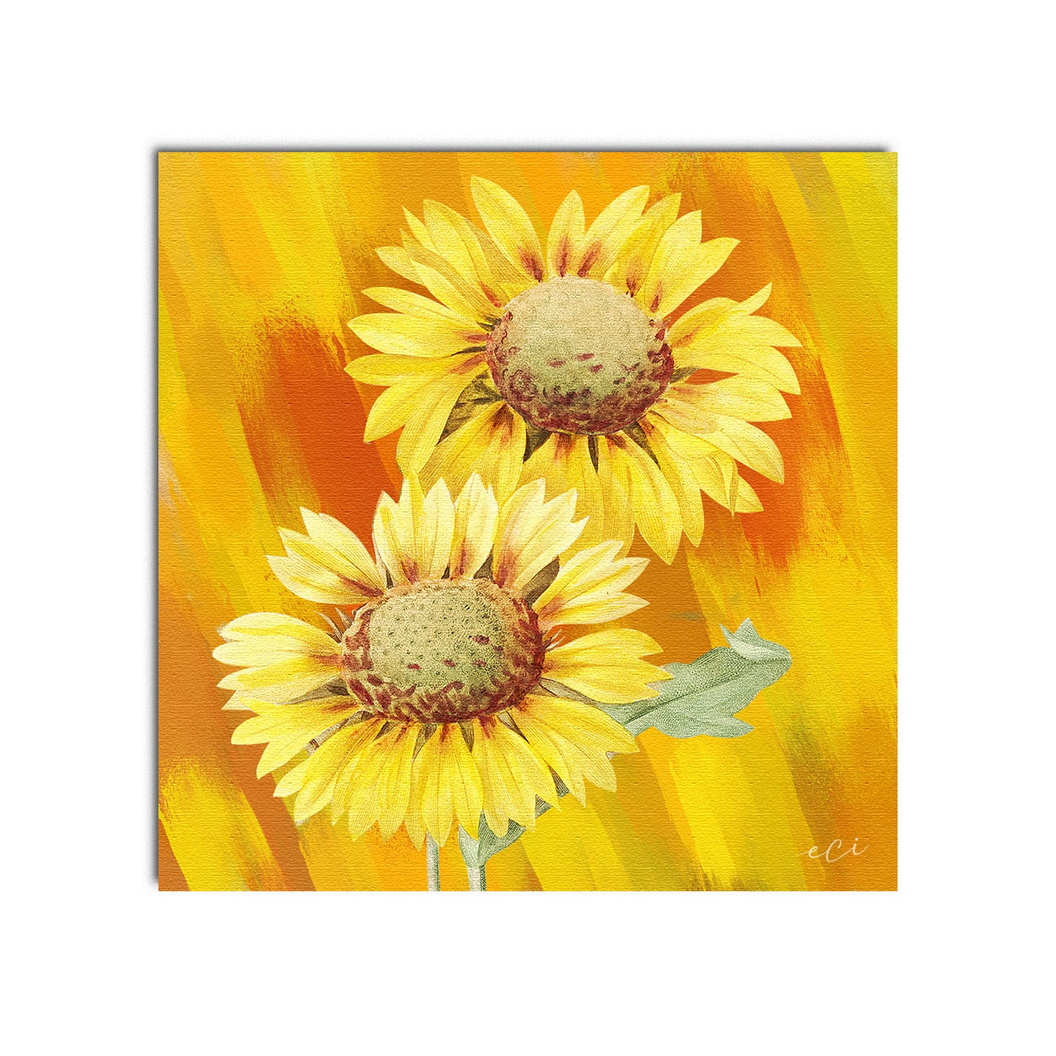 Beautiful Sunflower Scenery Original Design Canvas Printed Wall Painting