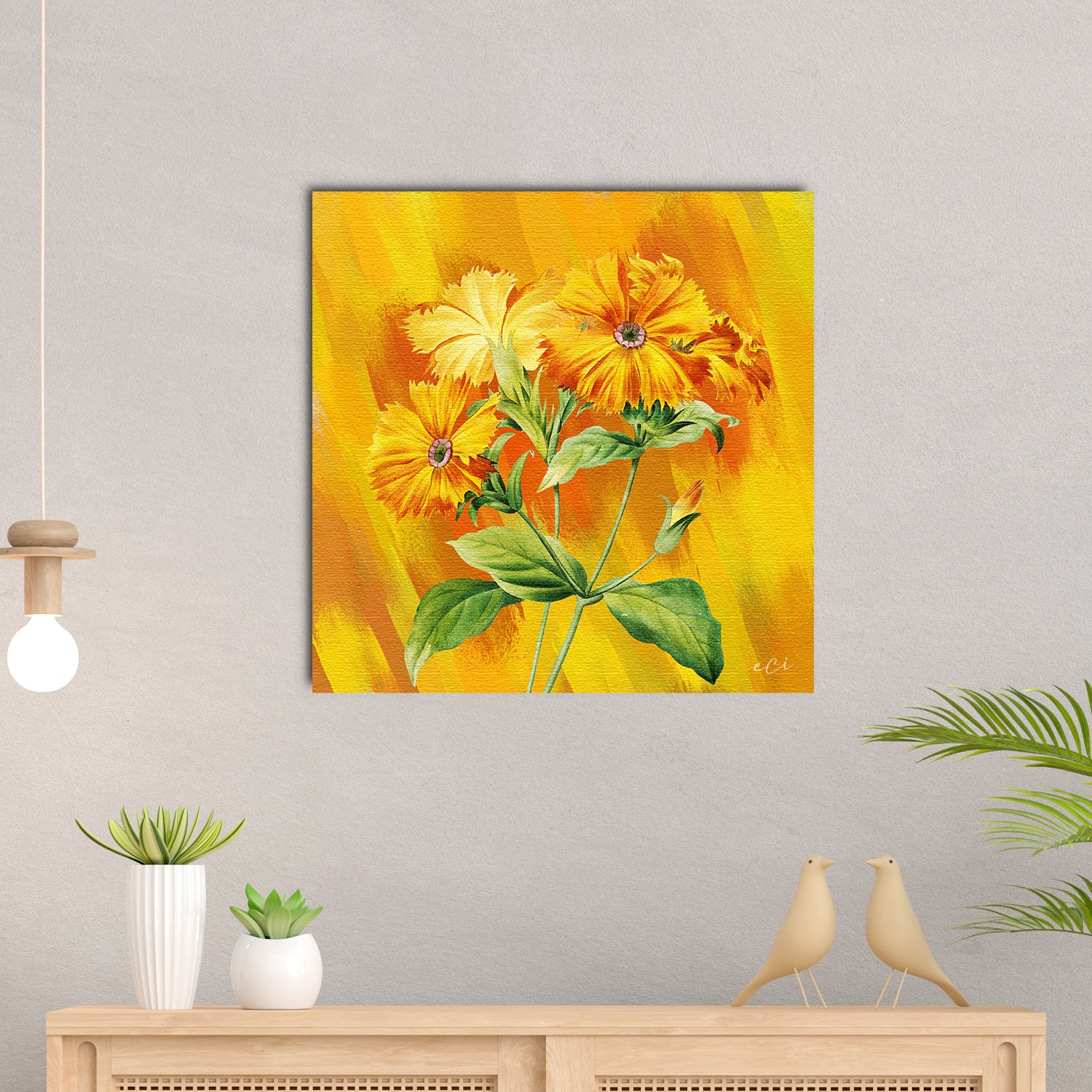 Nature Sunflower Original Design Canvas Printed Wall Painting
