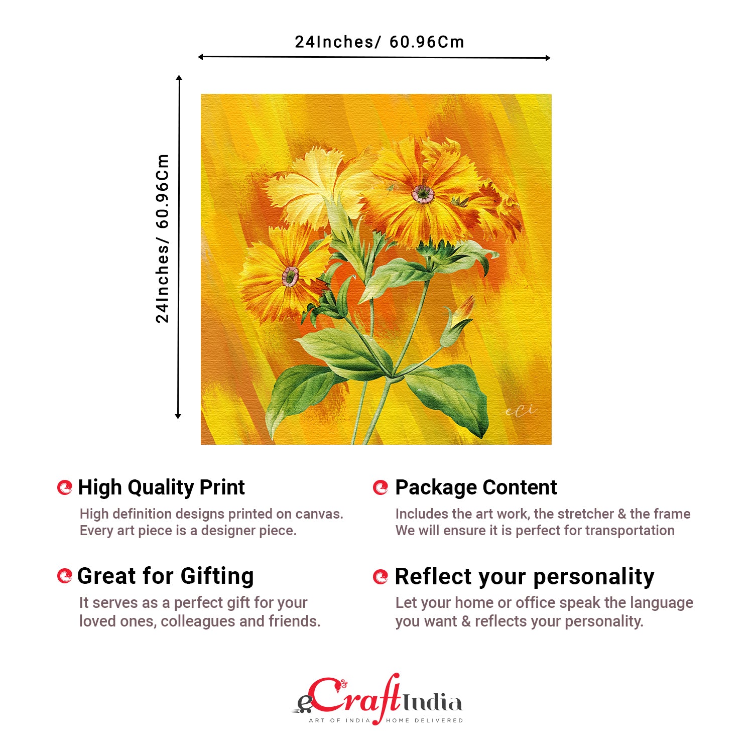 Nature Sunflower Original Design Canvas Printed Wall Painting 3