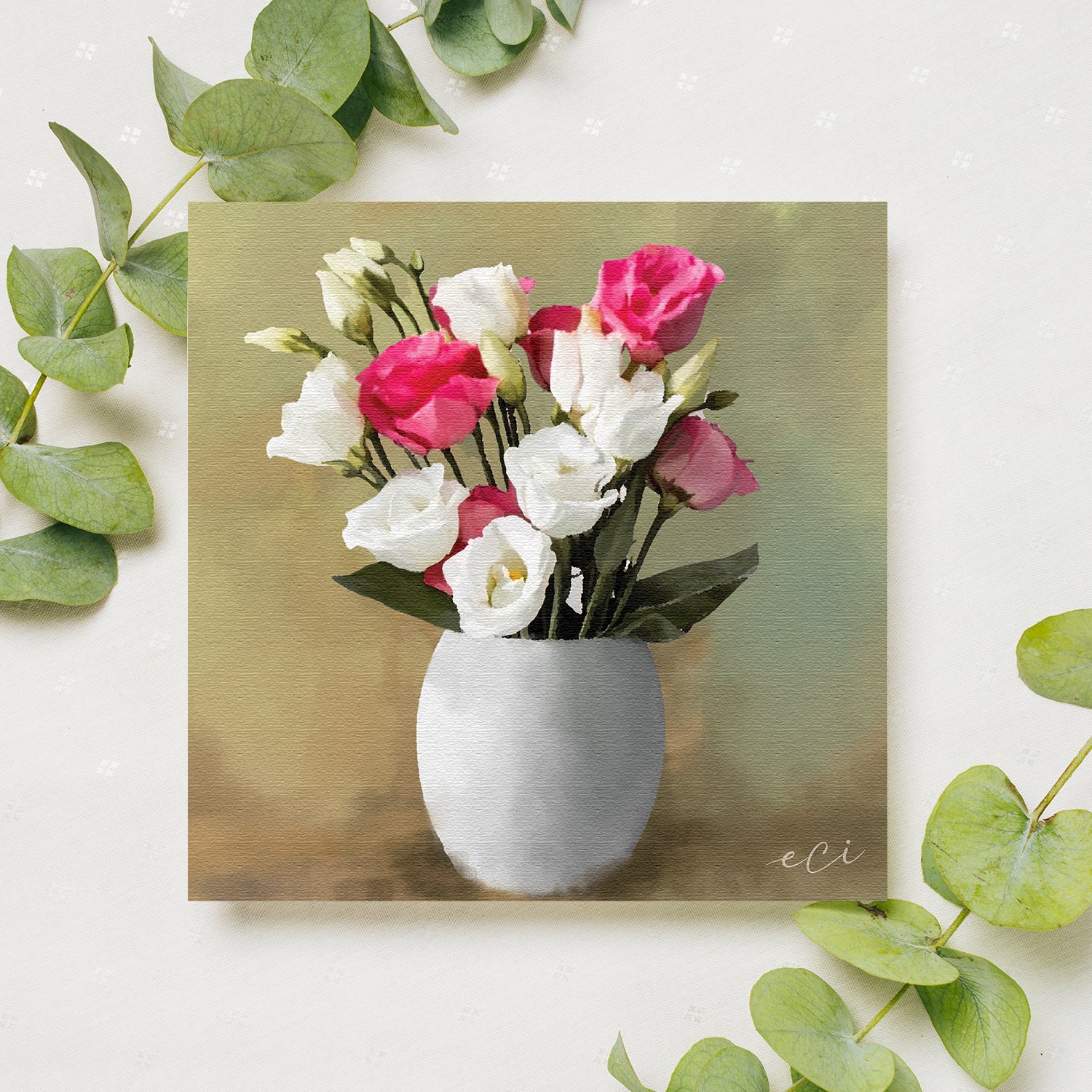 Beautiful Flower Vase Original Design Canvas Printed Wall Painting 2