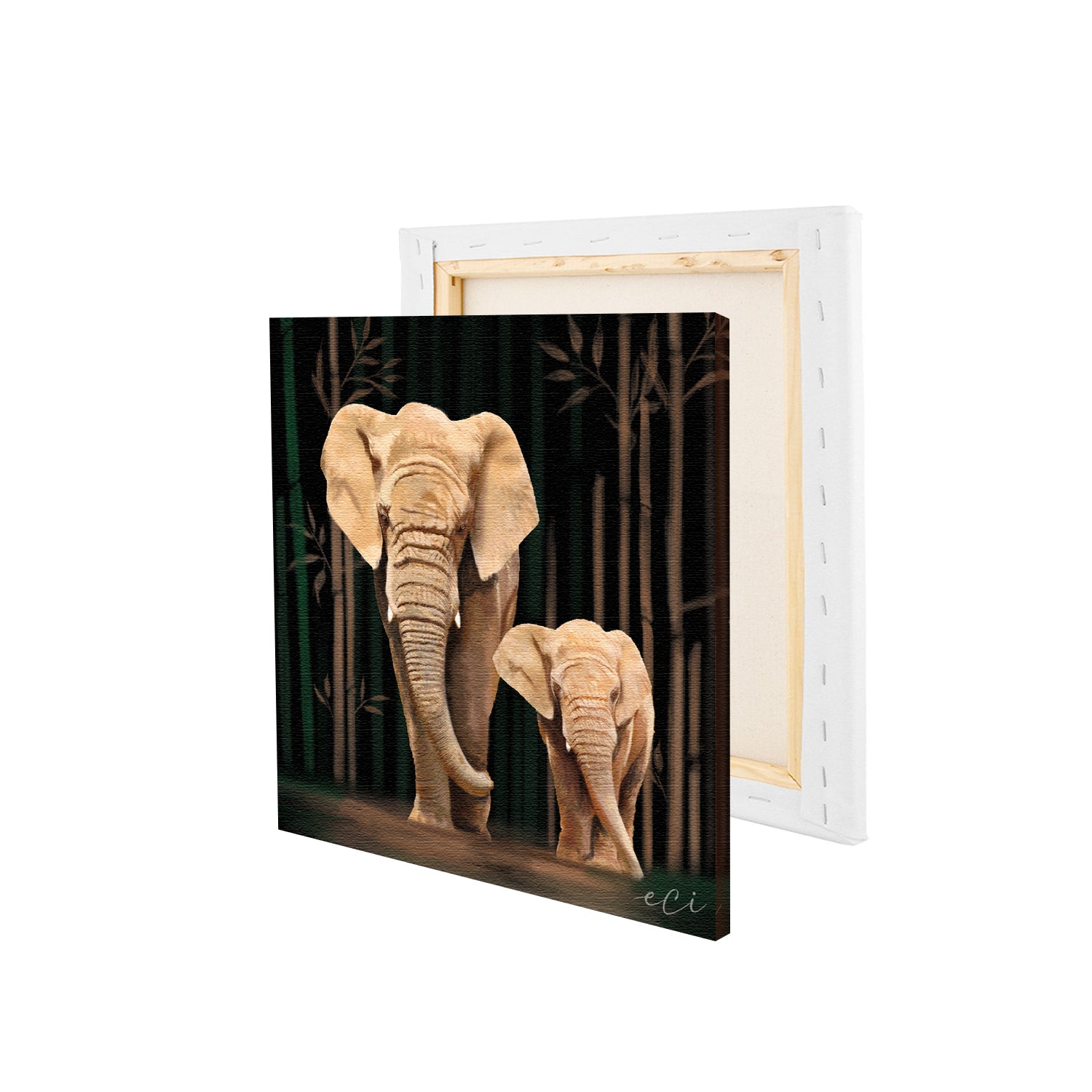 Elephant With Baby Elephant Canvas Painting Digital Printed Animal Wall Art 4
