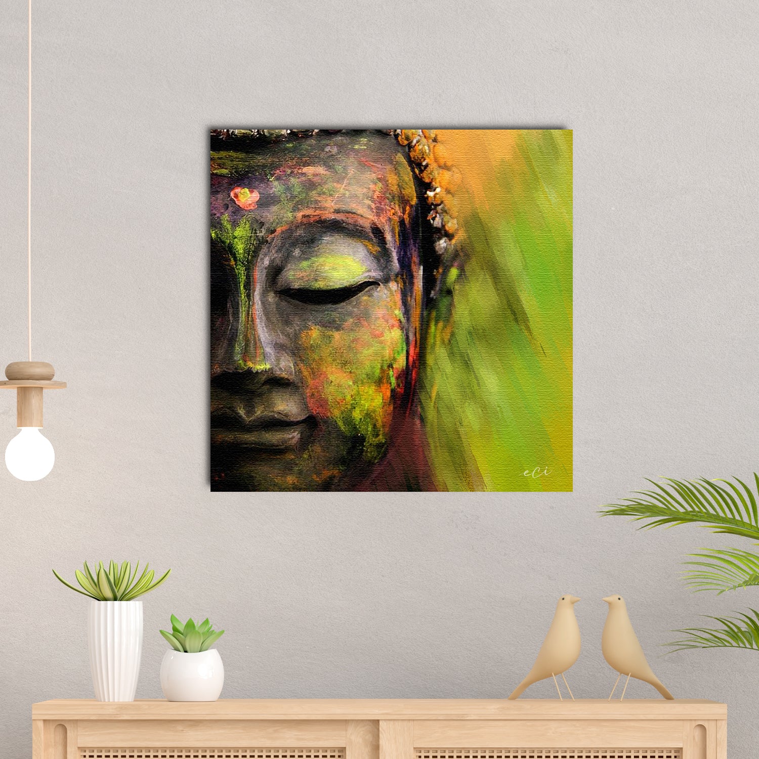 Peaceful Gautam Buddha Original Design Canvas Printed Wall Painting