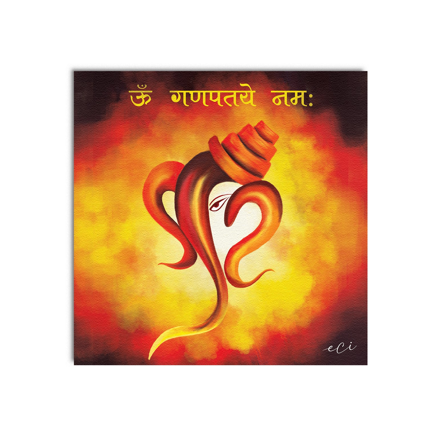 Devotional Lord Ganesha Original Design Canvas Printed Wall Painting