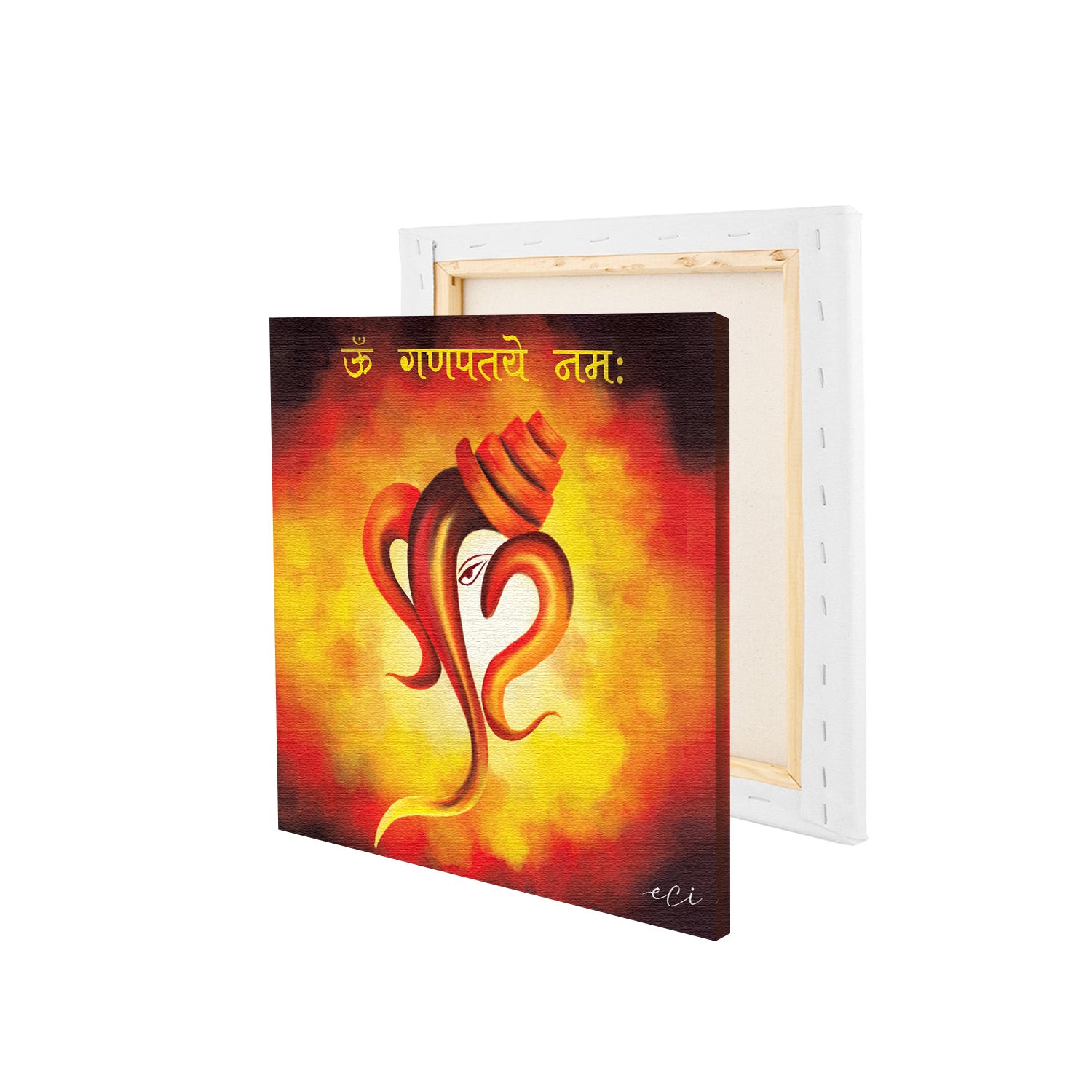 Devotional Lord Ganesha Original Design Canvas Printed Wall Painting 4