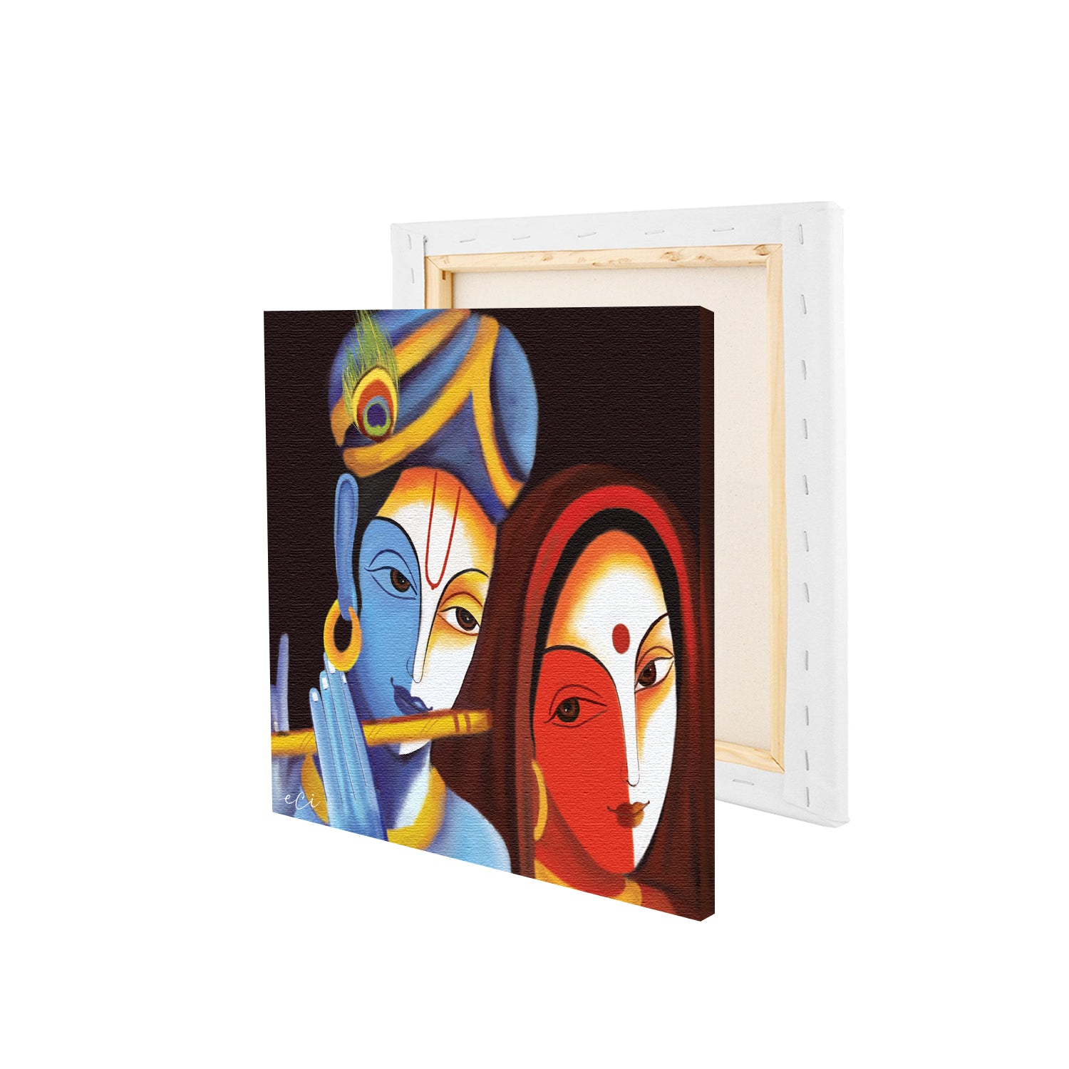 Radha Krishna with Flute Original Design Canvas Printed Wall Painting 4