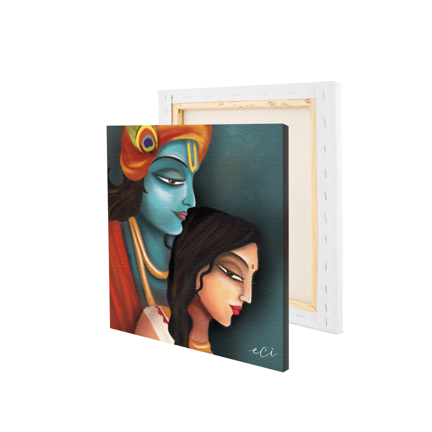 Lord Krishna with Radha ji Original Design Canvas Printed Wall Painting 4