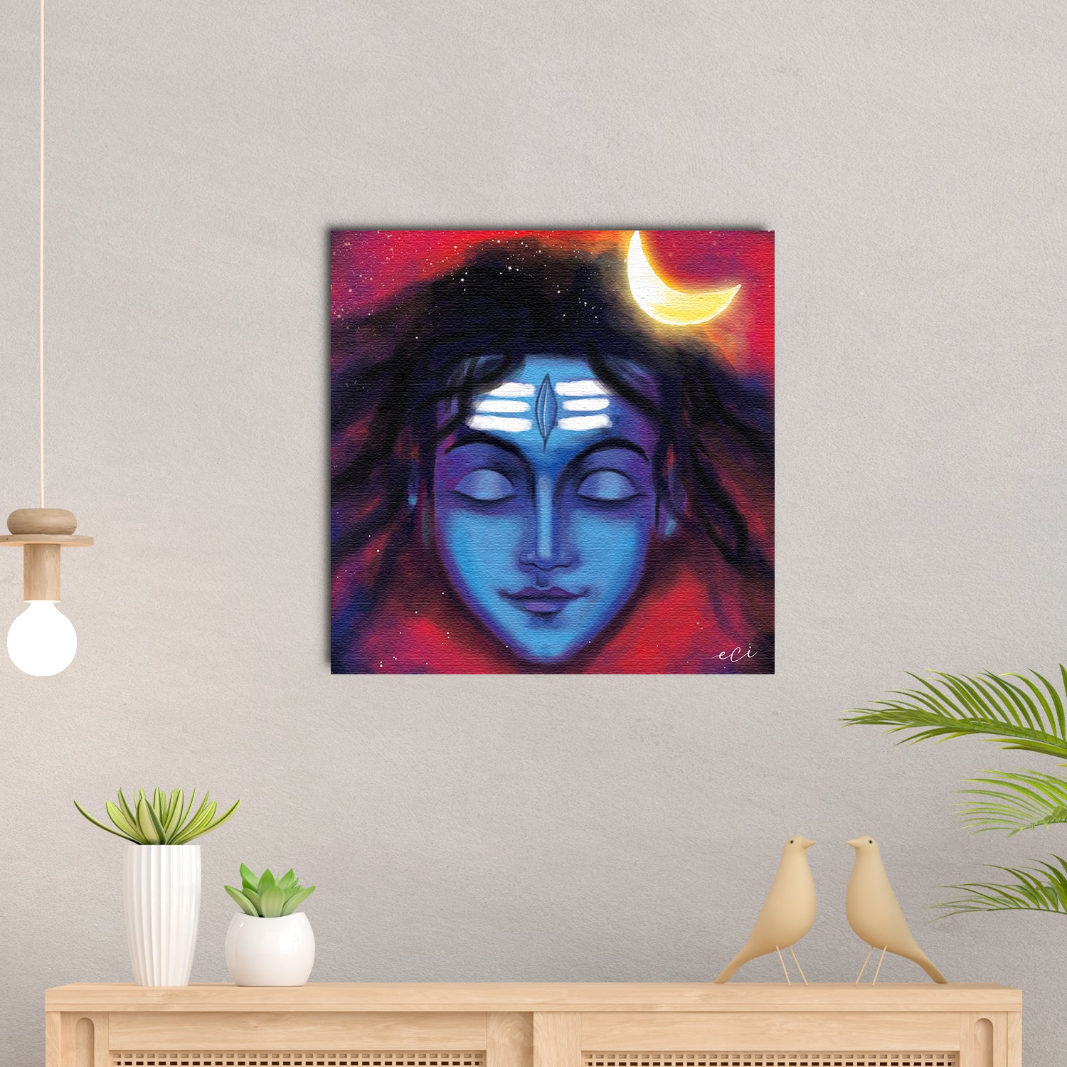 Lord Shiva face Original Design Canvas Printed Wall Painting