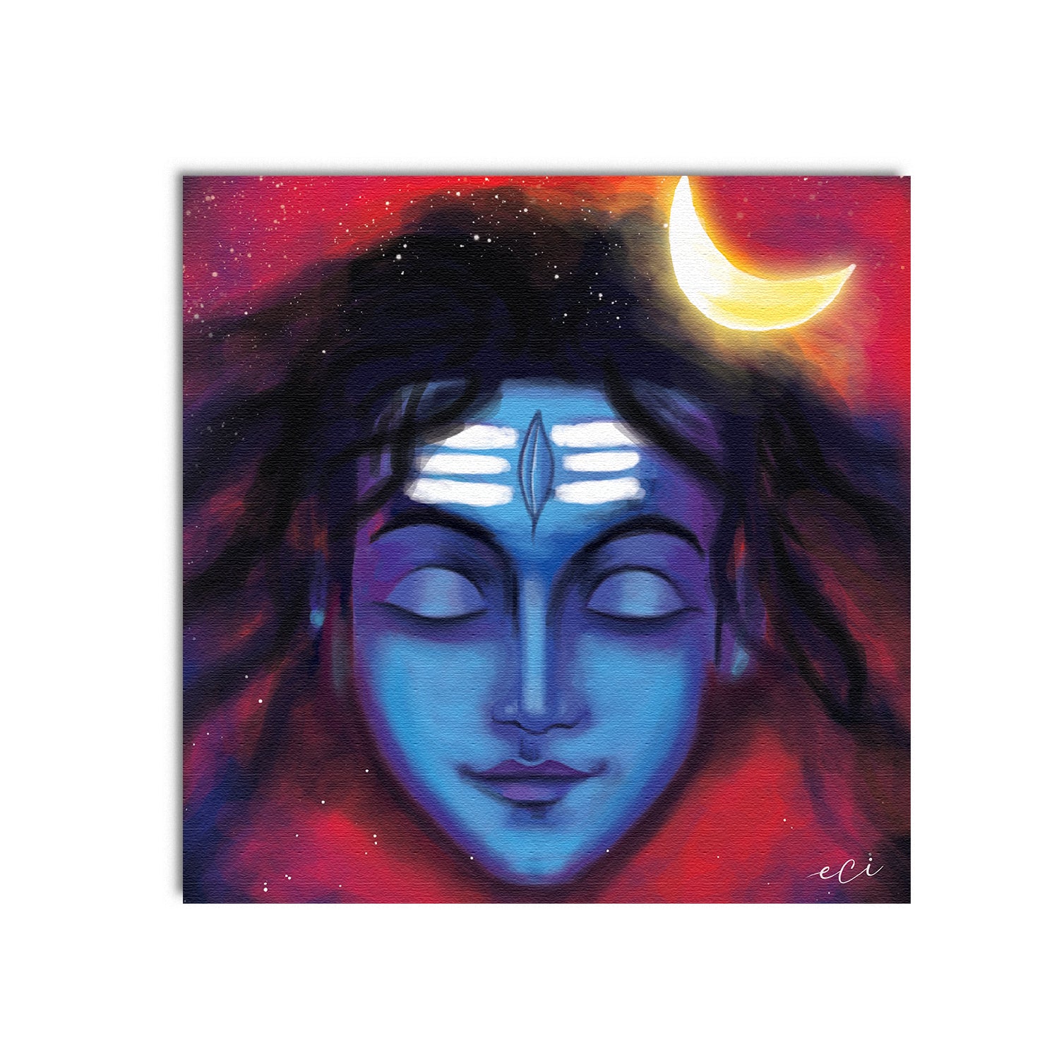 Lord Shiva face Original Design Canvas Printed Wall Painting 2