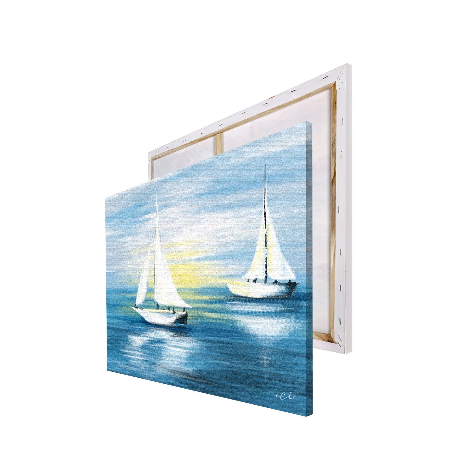Beautiful Beach Blue Original Design Canvas Printed Wall Painting 4