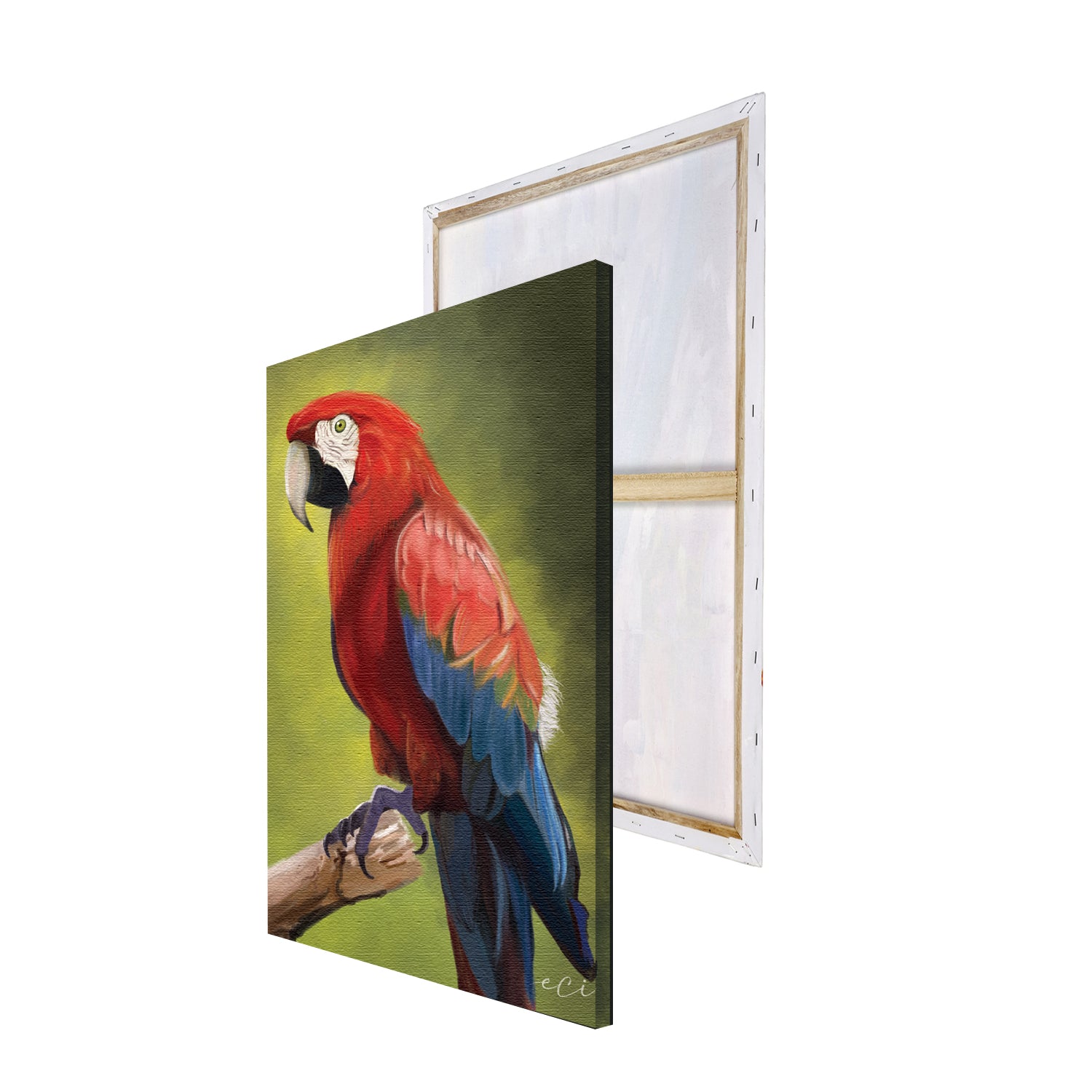 Parrot On Tree Branch Canvas Painting Digital Printed Bird Wall Art 4