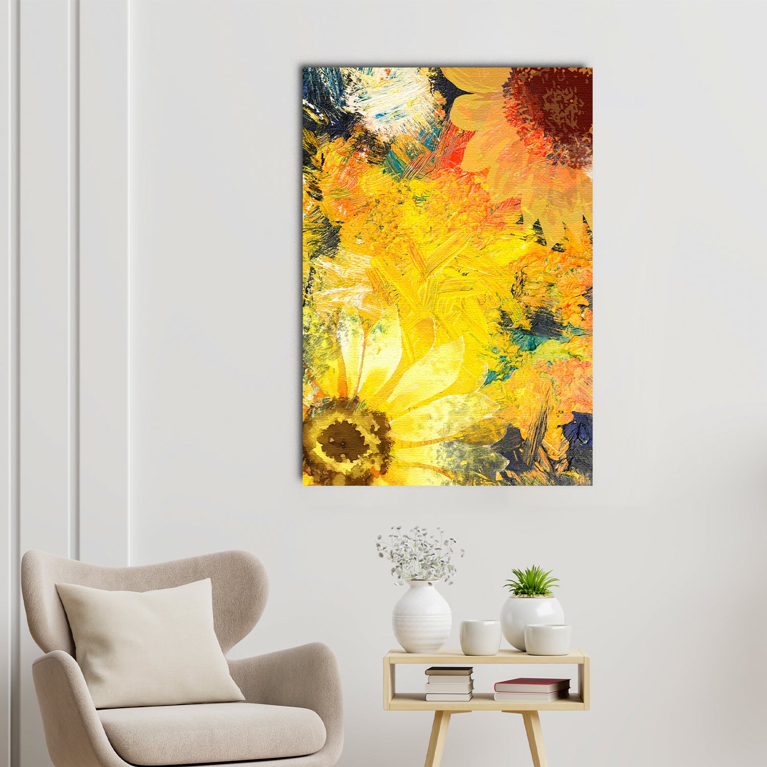 Beautiful Abstract Flower Design Original Design Canvas Printed Wall Painting 1