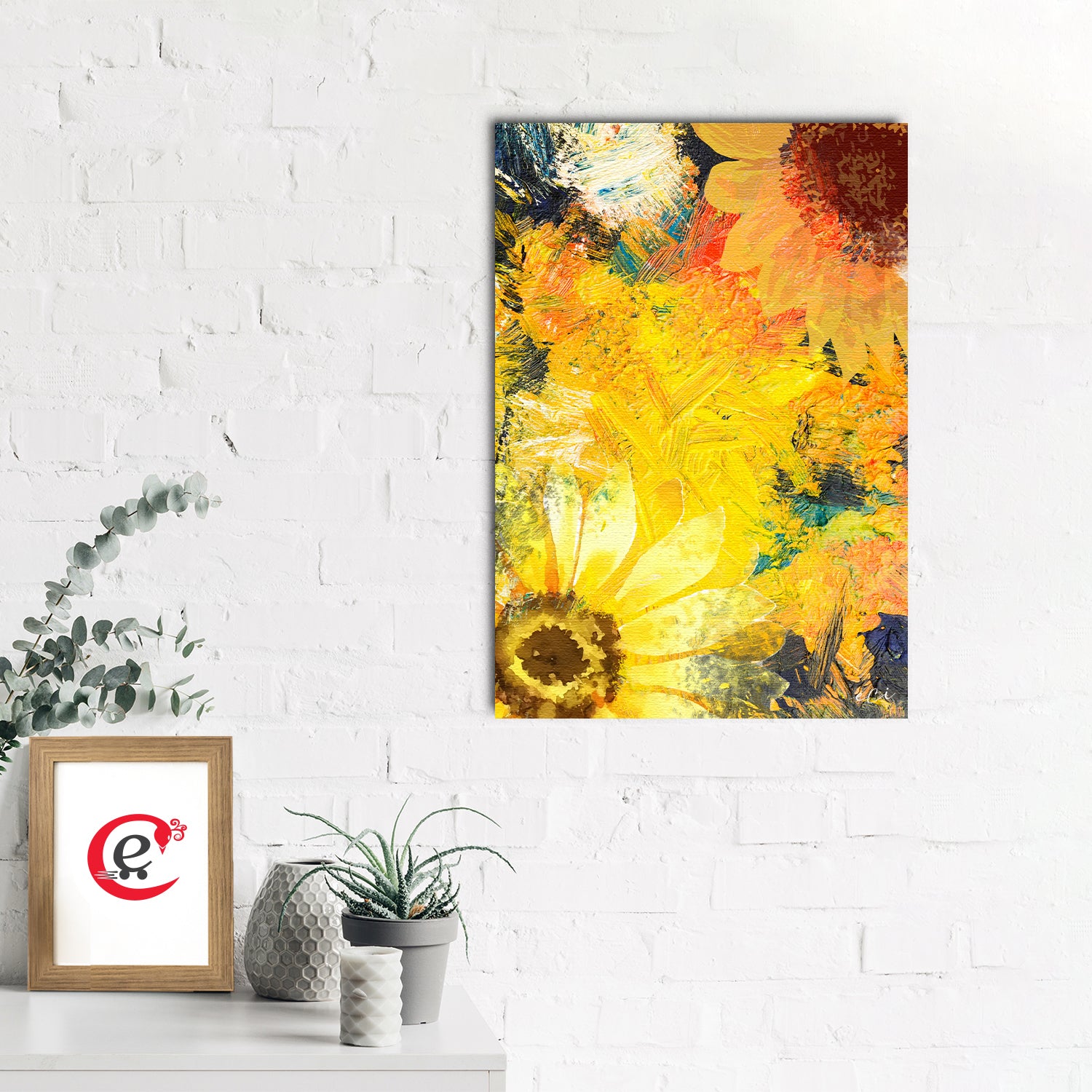 Beautiful Abstract Flower Design Original Design Canvas Printed Wall Painting 2