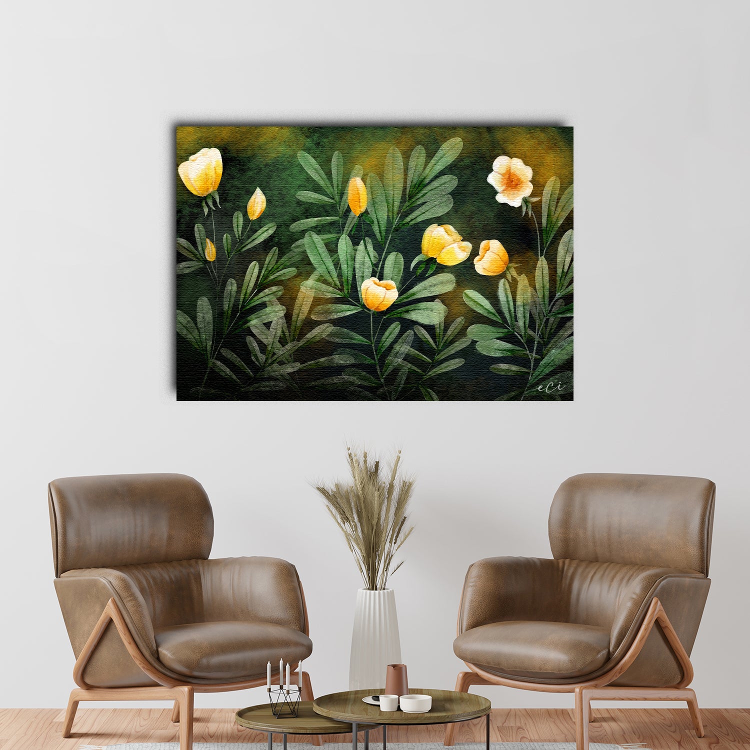 Topical Leaves Original Design Canvas Printed Wall Painting