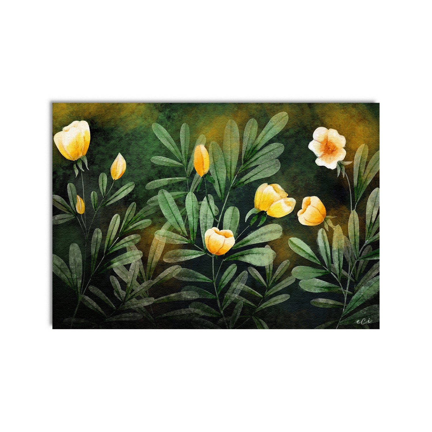 Topical Leaves Original Design Canvas Printed Wall Painting 2