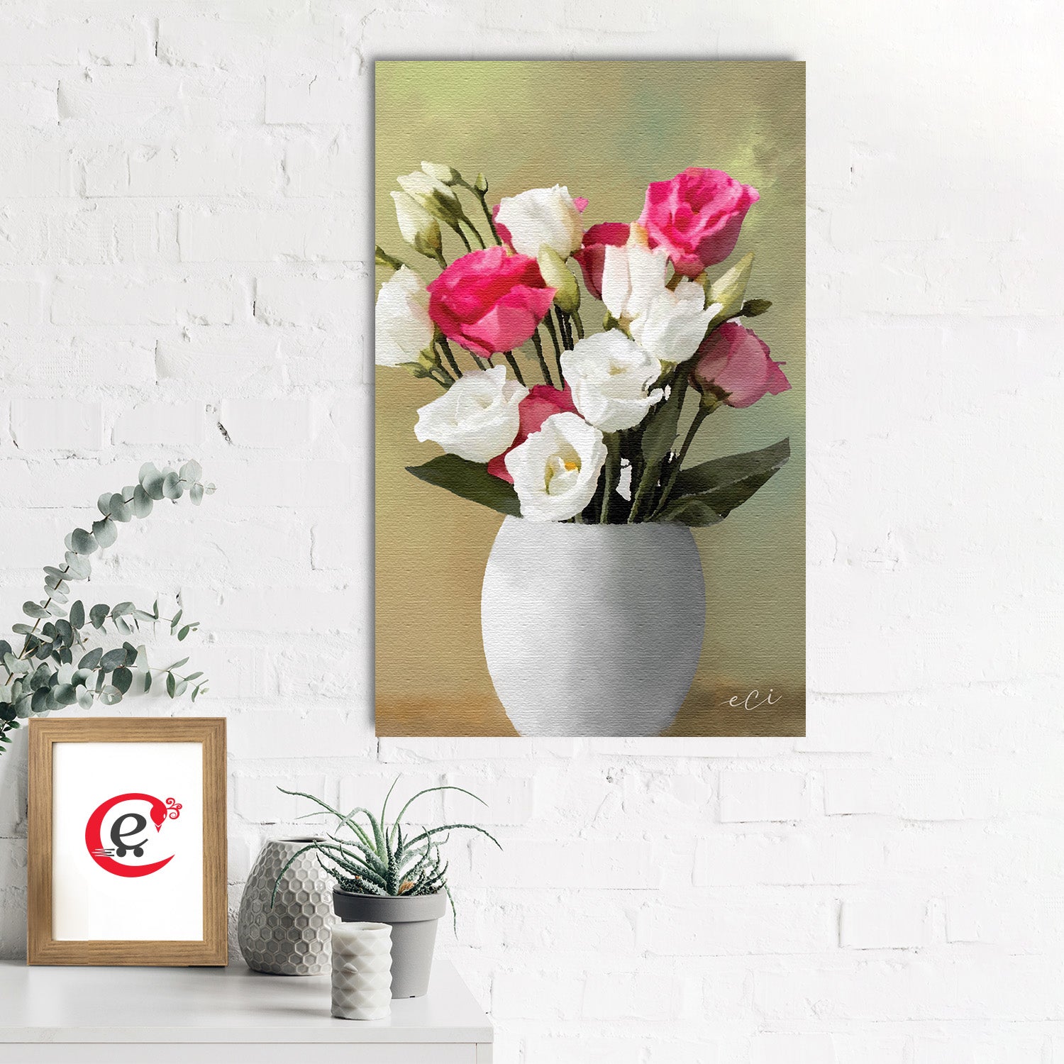 Beautiful Flower Vase Original Design Canvas Printed Wall Painting 2