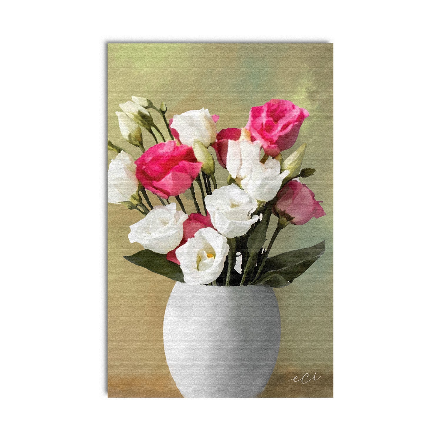 Beautiful Flower Vase Original Design Canvas Printed Wall Painting