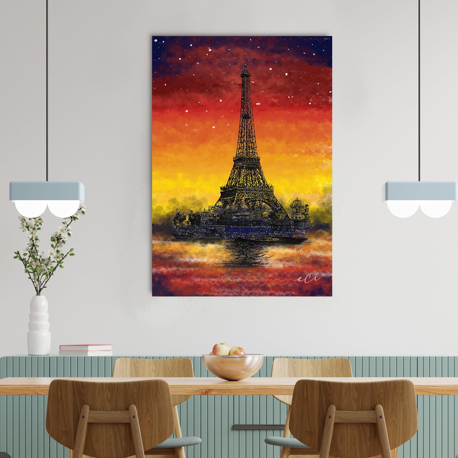 Paris Eiffel Tower Canvas Painting Digital Printed Religious Wall Art