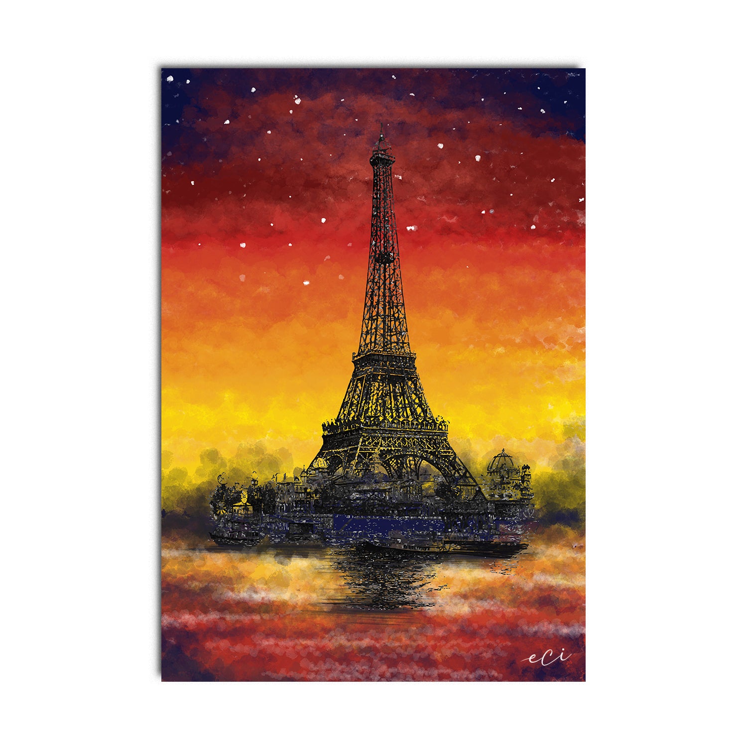 Paris Eiffel Tower Canvas Painting Digital Printed Religious Wall Art 2