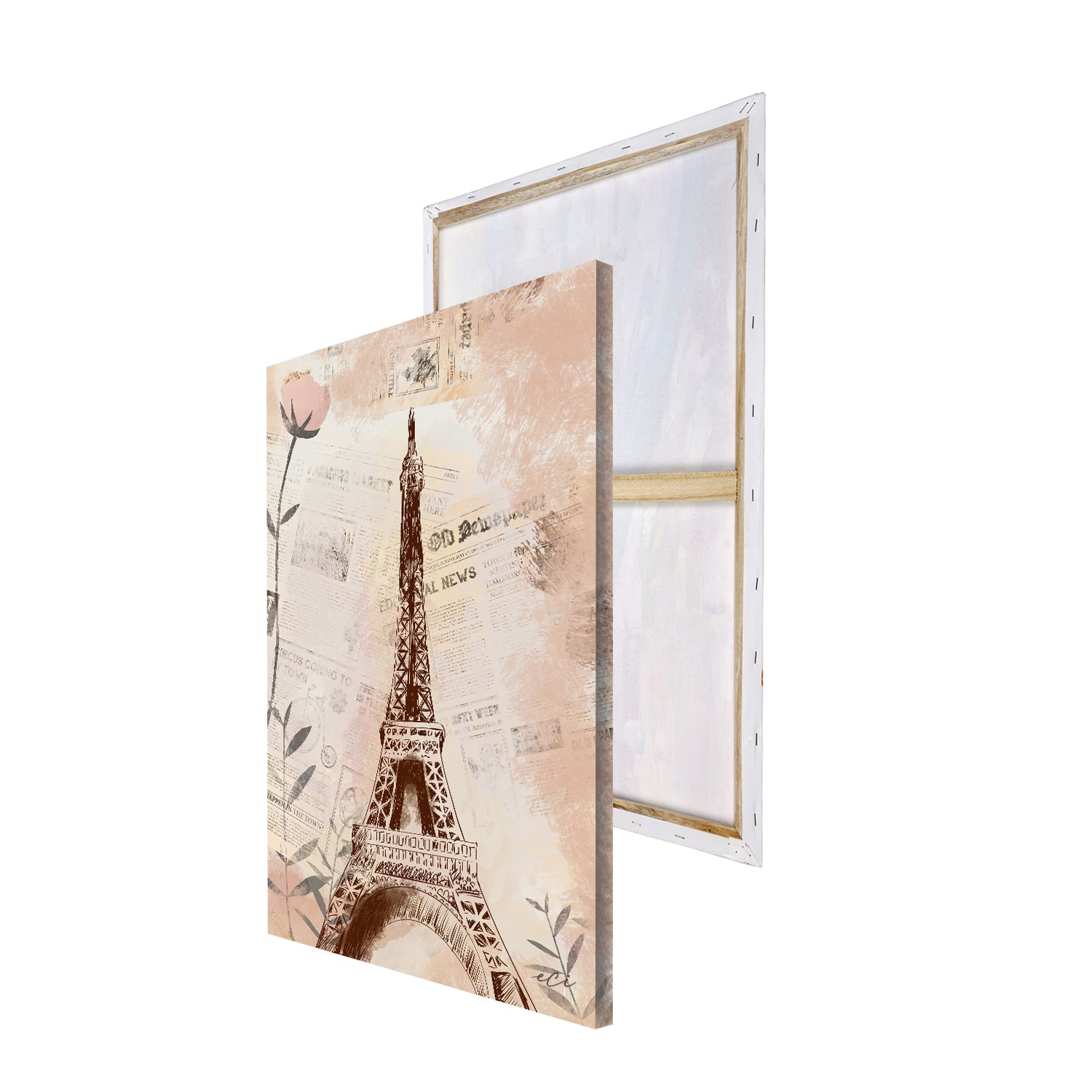 Paris Eiffel Tower Painting Digital Printed Canvas Wall Art 4