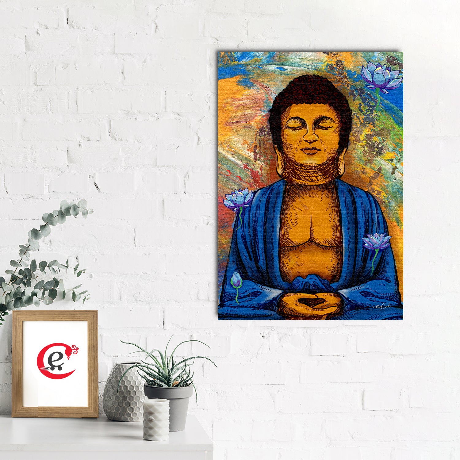 Meditating Buddha Original Design Canvas Printed Wall Painting 1