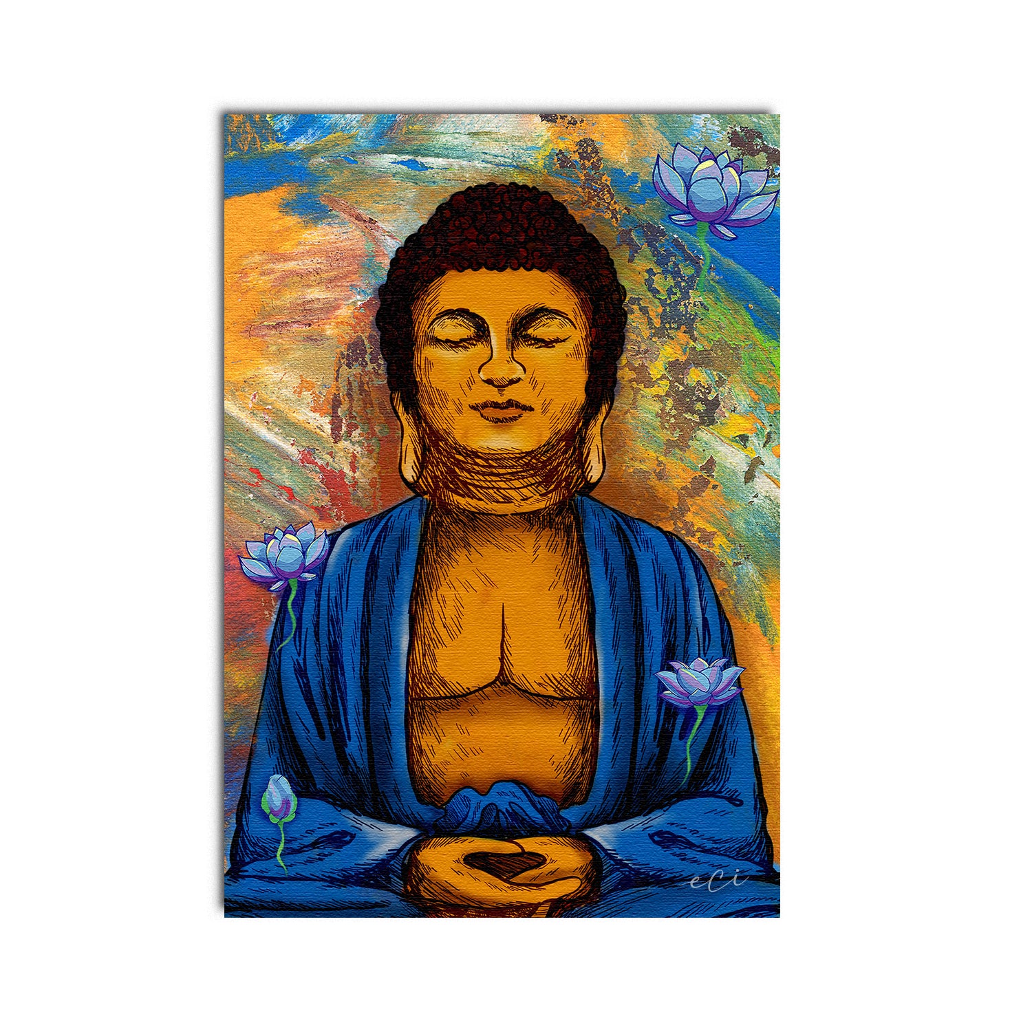 Meditating Buddha Original Design Canvas Printed Wall Painting 2