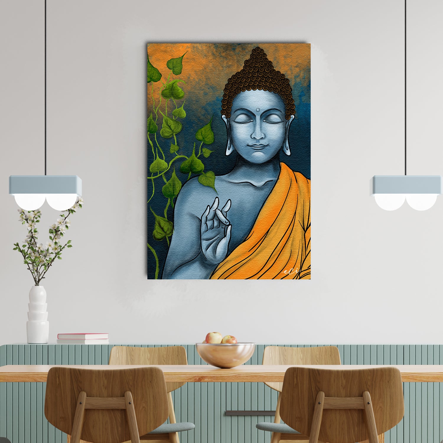 Peaceful Buddha Original Design Canvas Printed Wall Painting