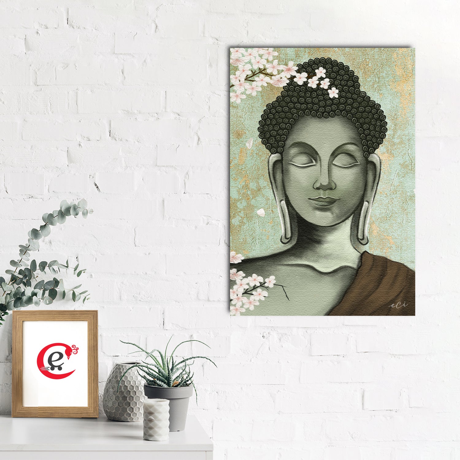 Smiling Peaceful Buddha Original Design Canvas Printed Wall Painting 1