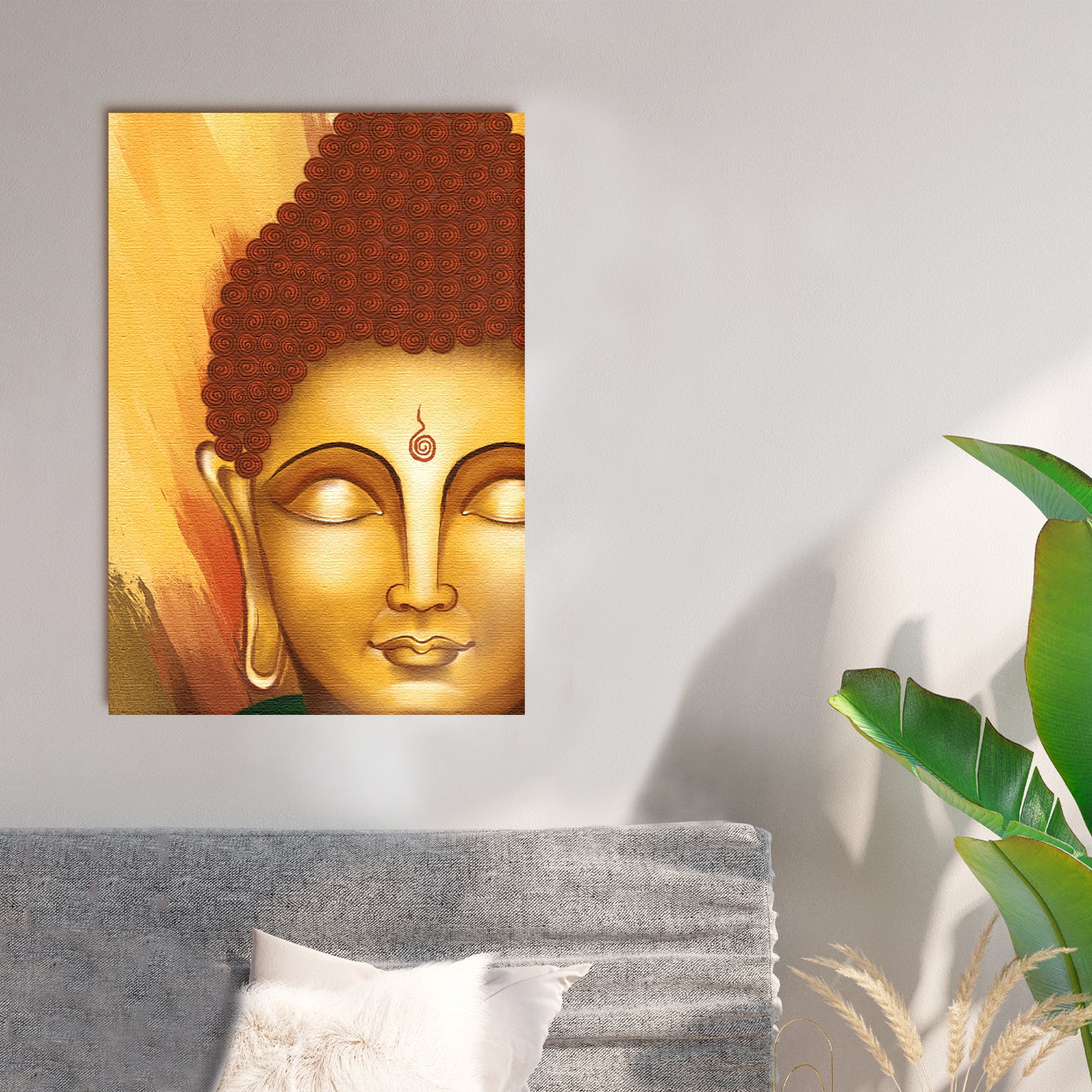 Calm Gautam Buddha Original Design Canvas Printed Wall Painting 1