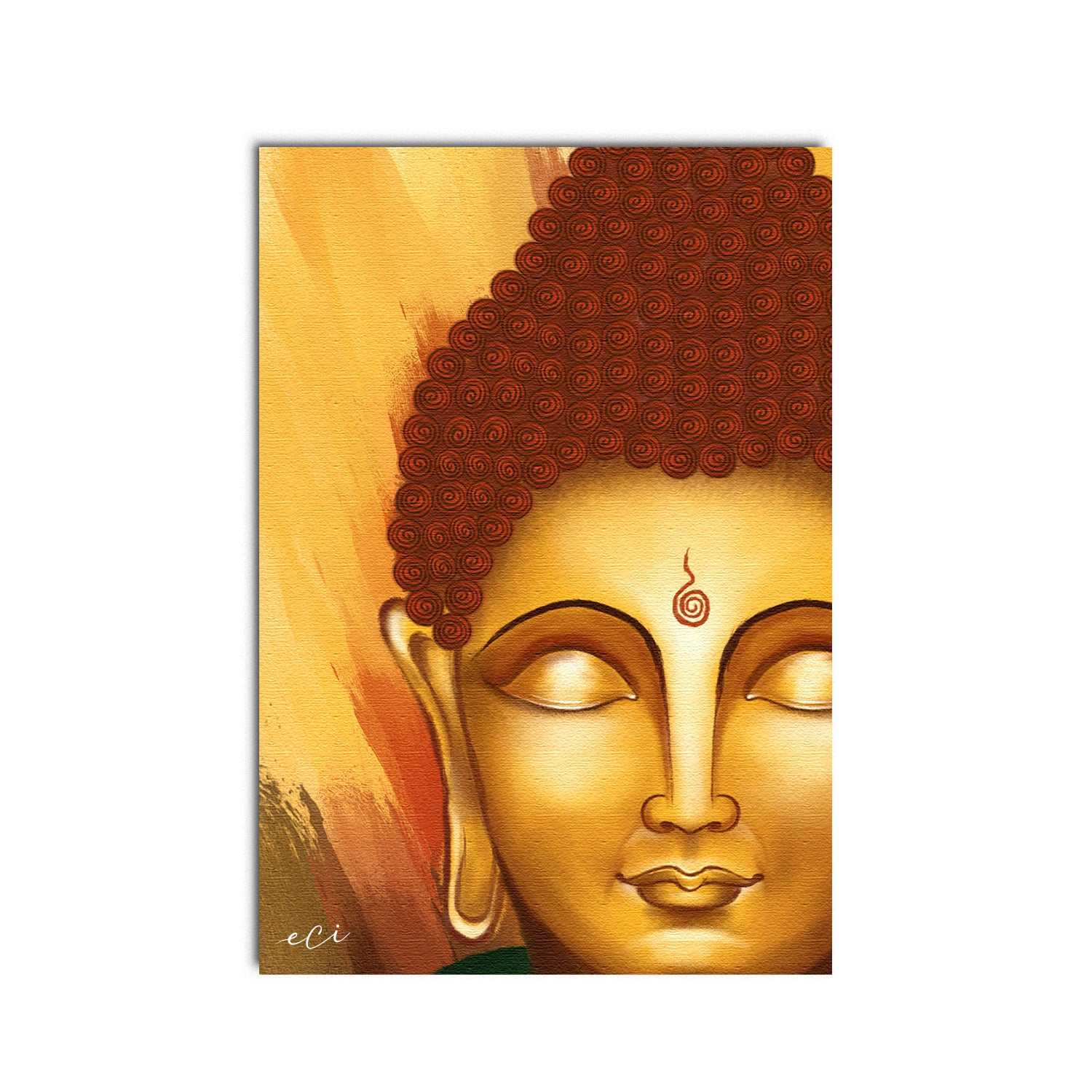 Calm Gautam Buddha Original Design Canvas Printed Wall Painting