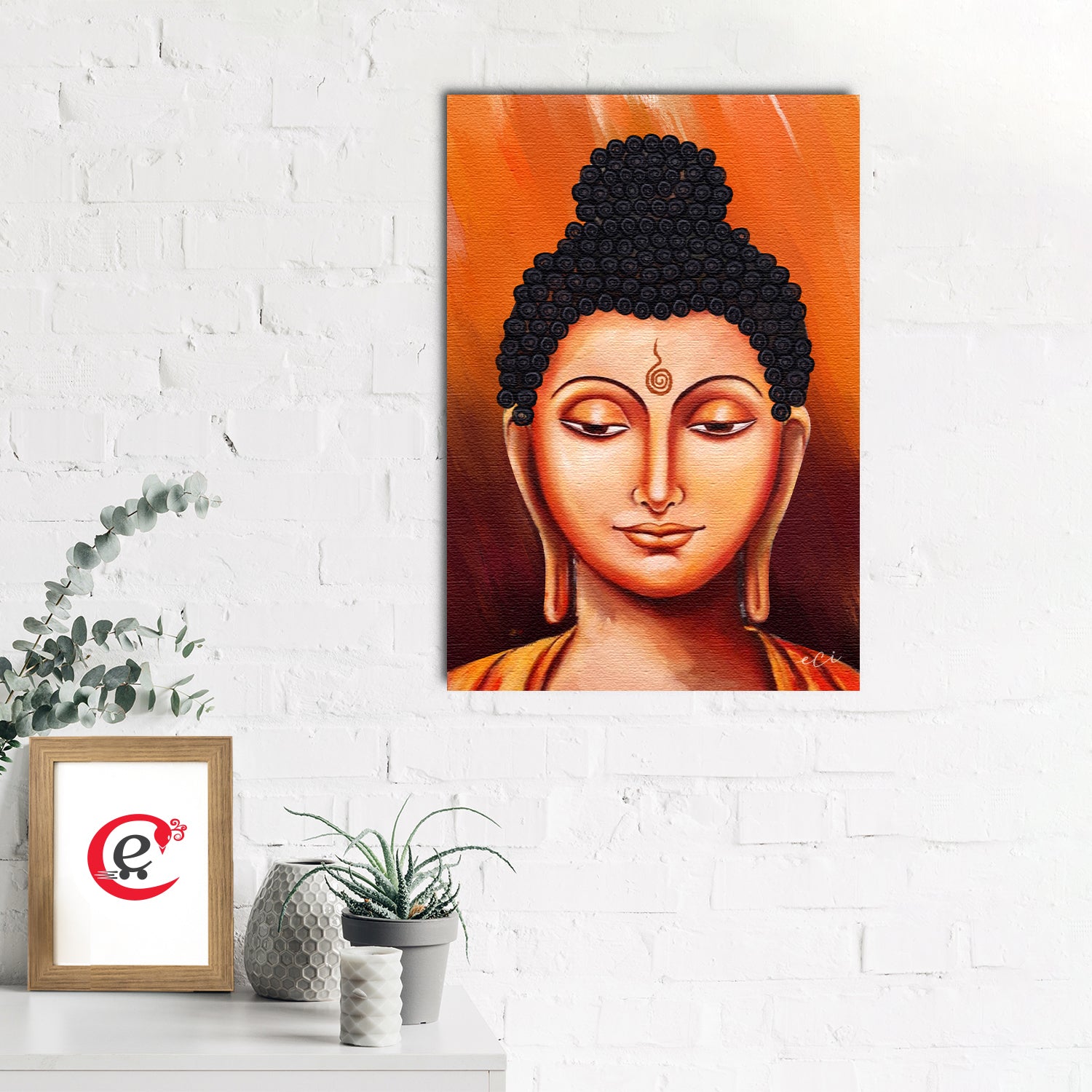 Meditating Gautam Buddha Original Design Canvas Printed Wall Painting 1