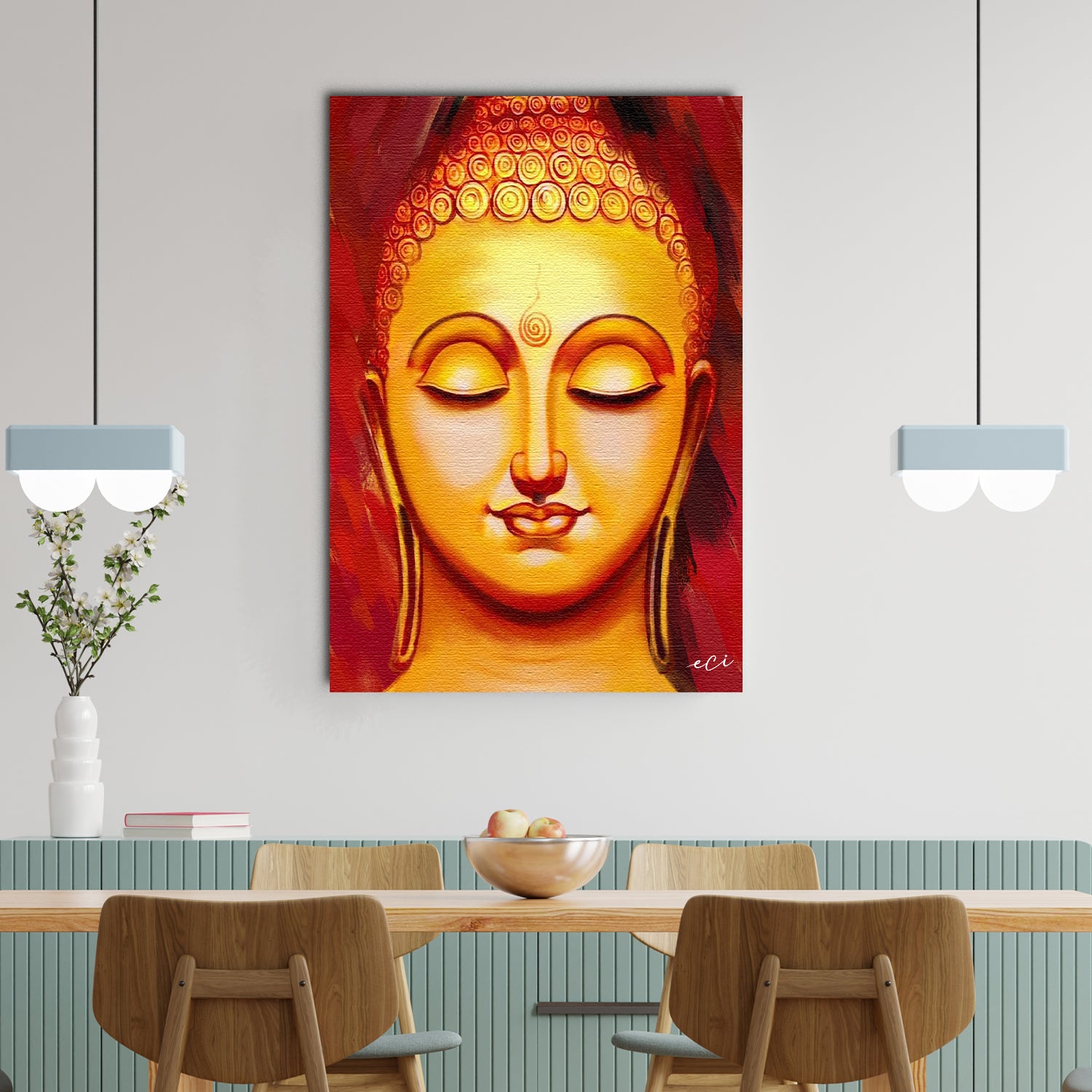 Spiritual Gautam Buddha Original Design Canvas Printed Wall Painting