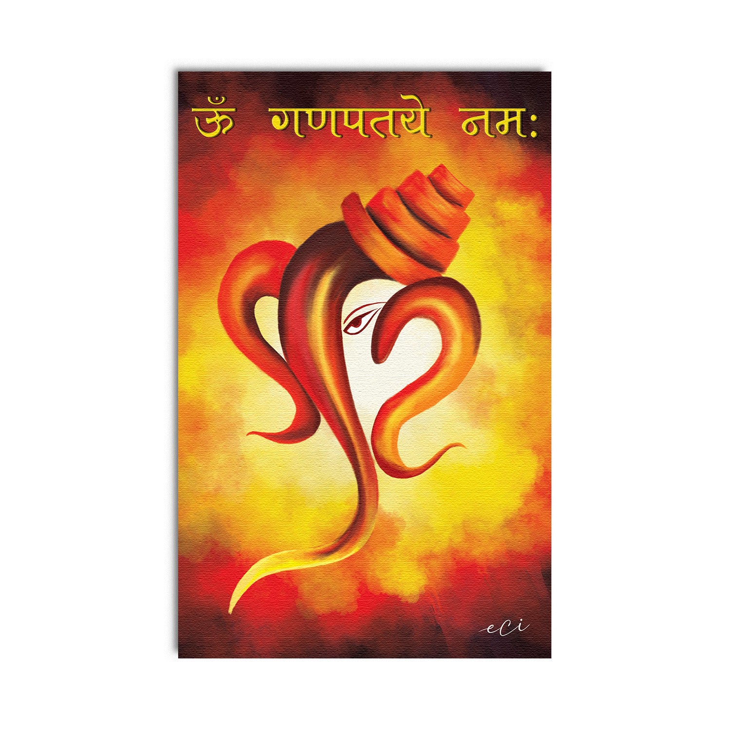 Devotional Lord Ganesha Original Design Canvas Printed Wall Painting
