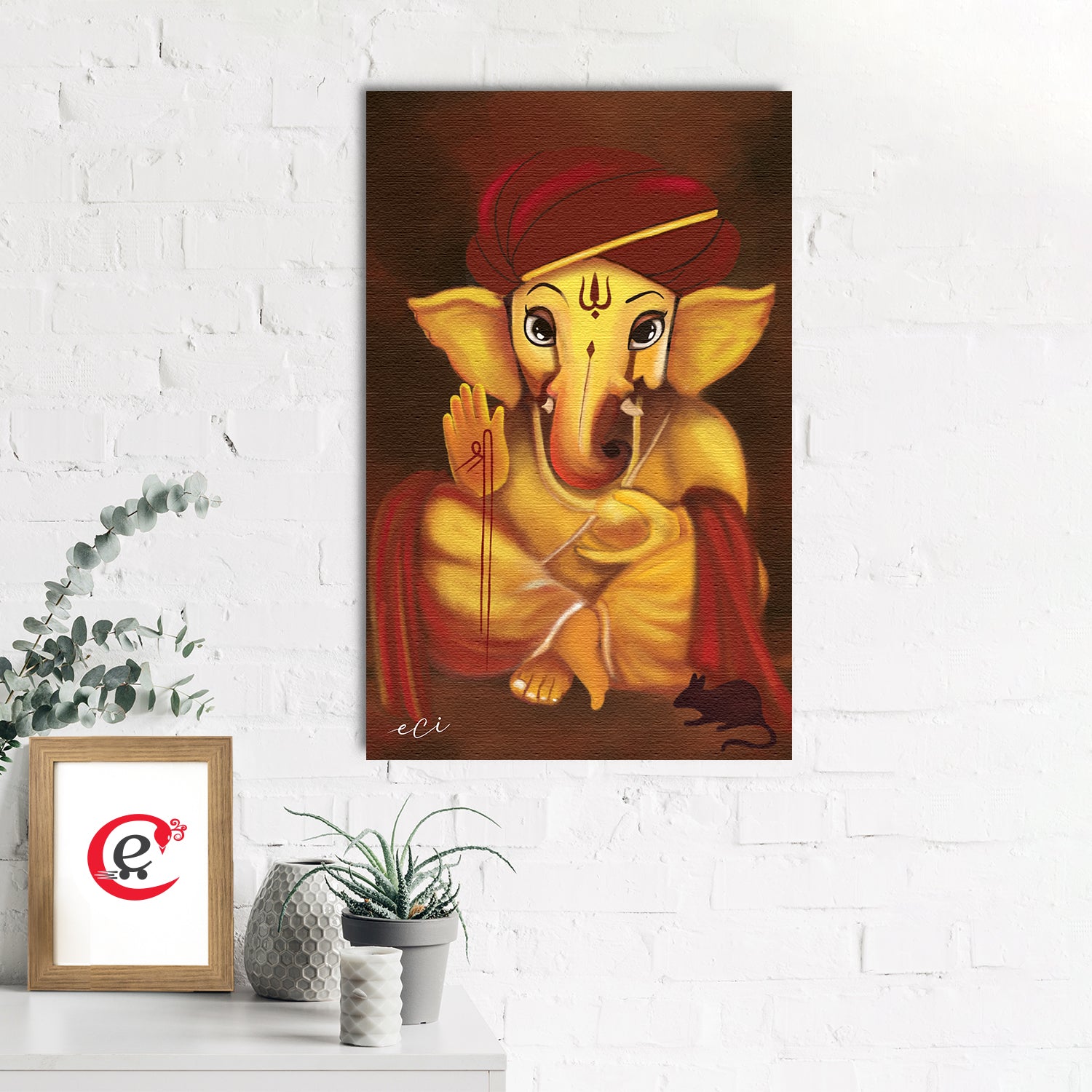 God Ganesha Spiritual Original Design Canvas Printed Wall Painting 2