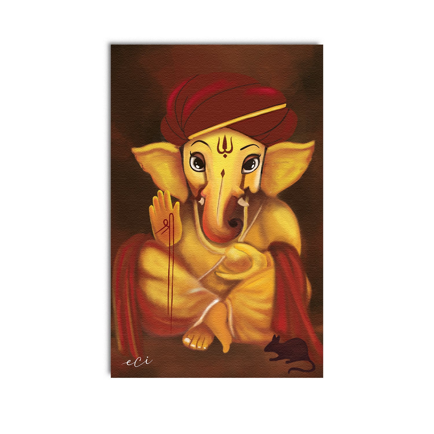 God Ganesha Spiritual Original Design Canvas Printed Wall Painting