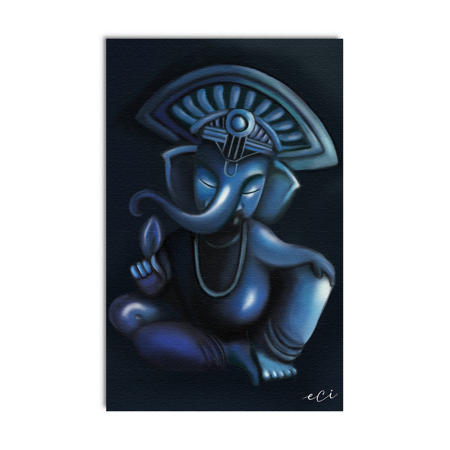 Calm and Relaxing Lord Ganesha Original Design Canvas Printed Wall Painting