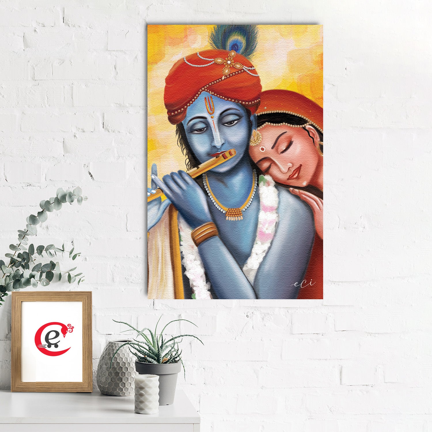 Lord Radha Krishna Original Design Canvas Printed Wall Painting 1