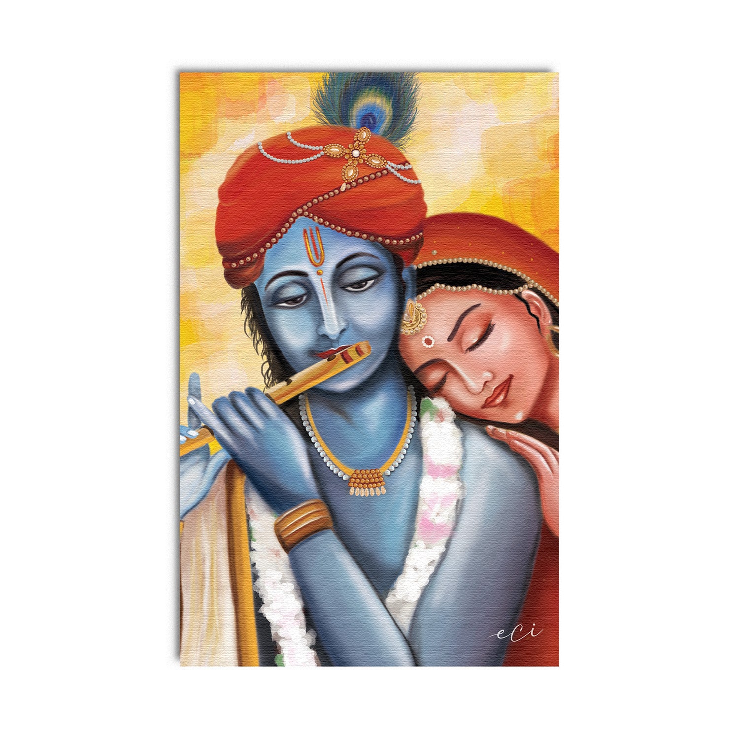Lord Radha Krishna Original Design Canvas Printed Wall Painting 2