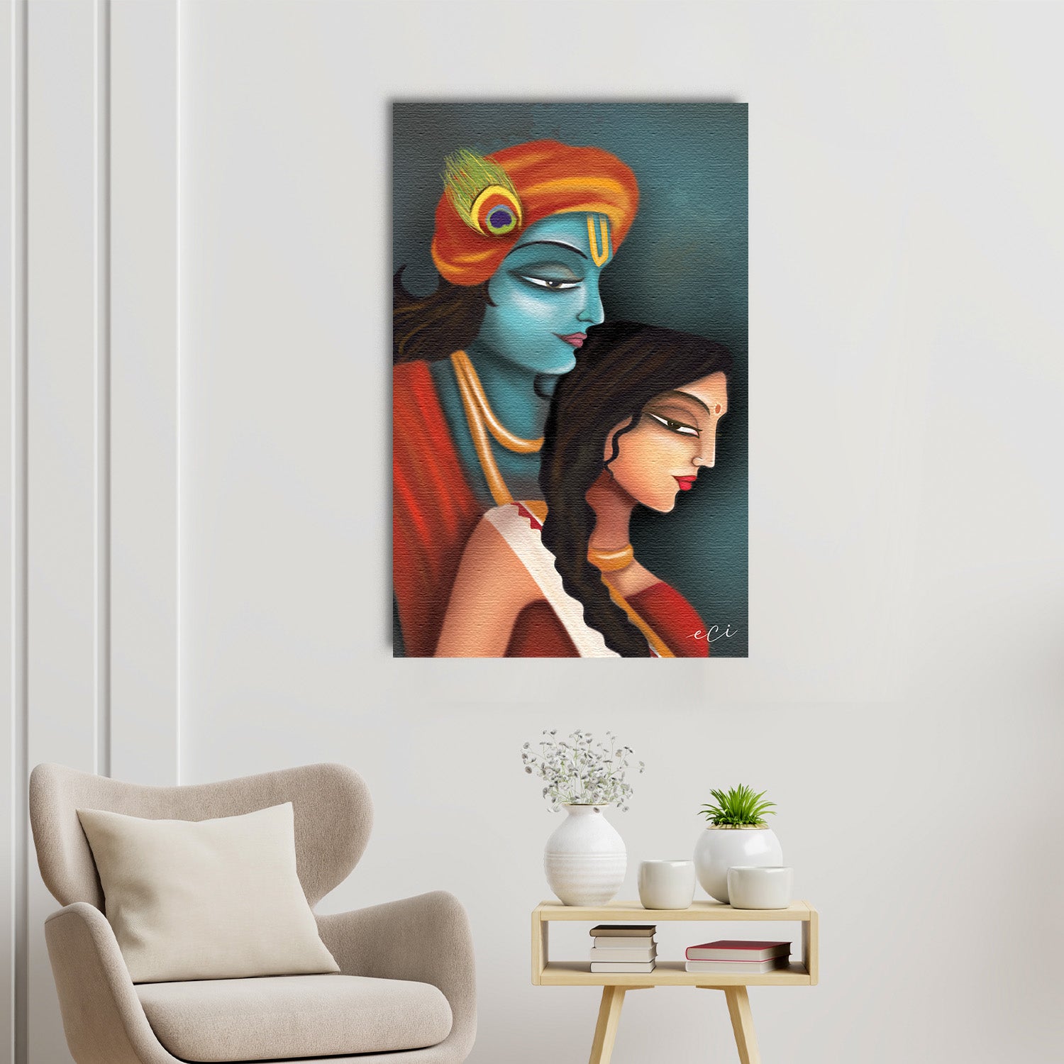 Hare Krishna Original Design Canvas Printed Wall Painting 1