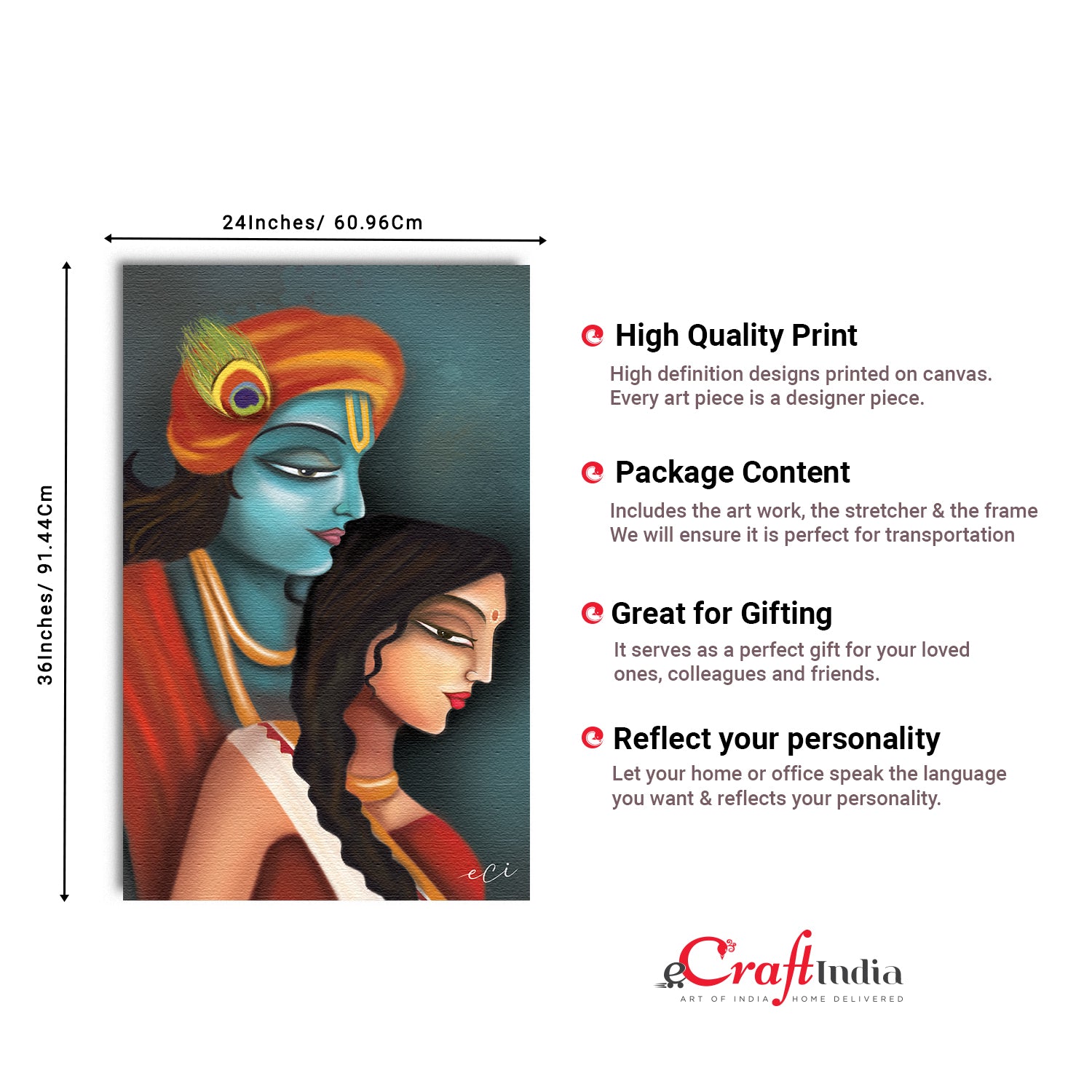 Hare Krishna Original Design Canvas Printed Wall Painting 3