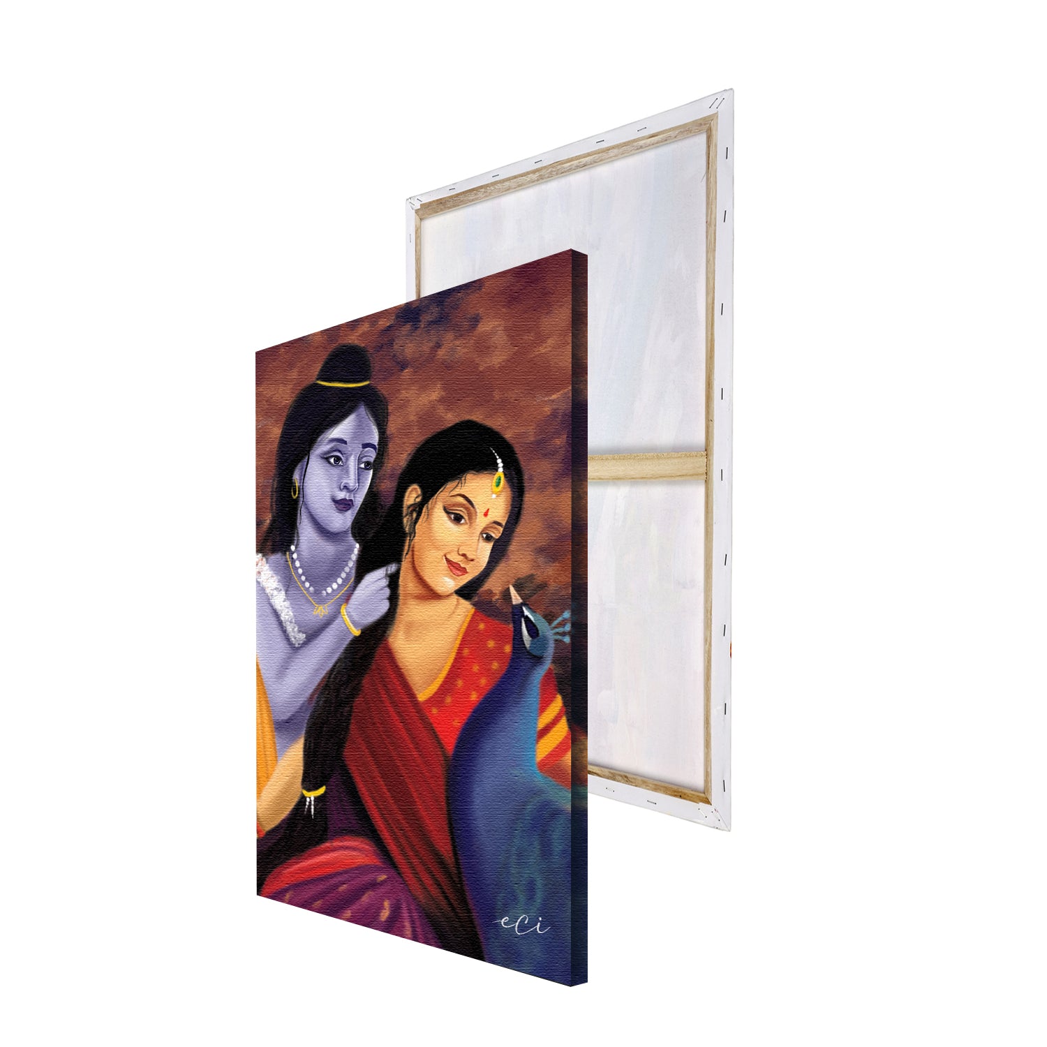 Divine Aura of Radha Krishna Original Design Canvas Printed Wall Painting 4